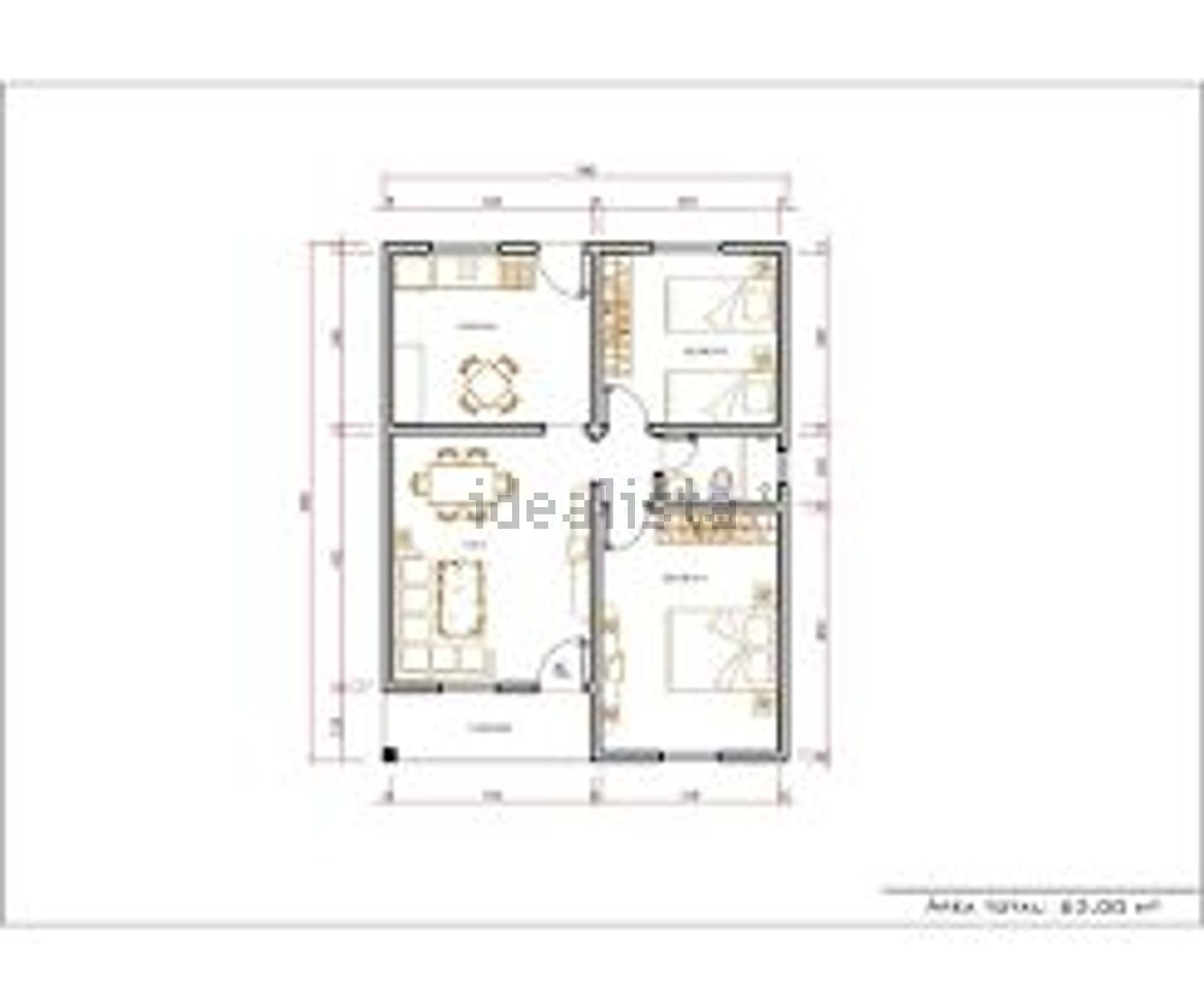 公寓 t3出售在Largo do Município s/n - 平面图