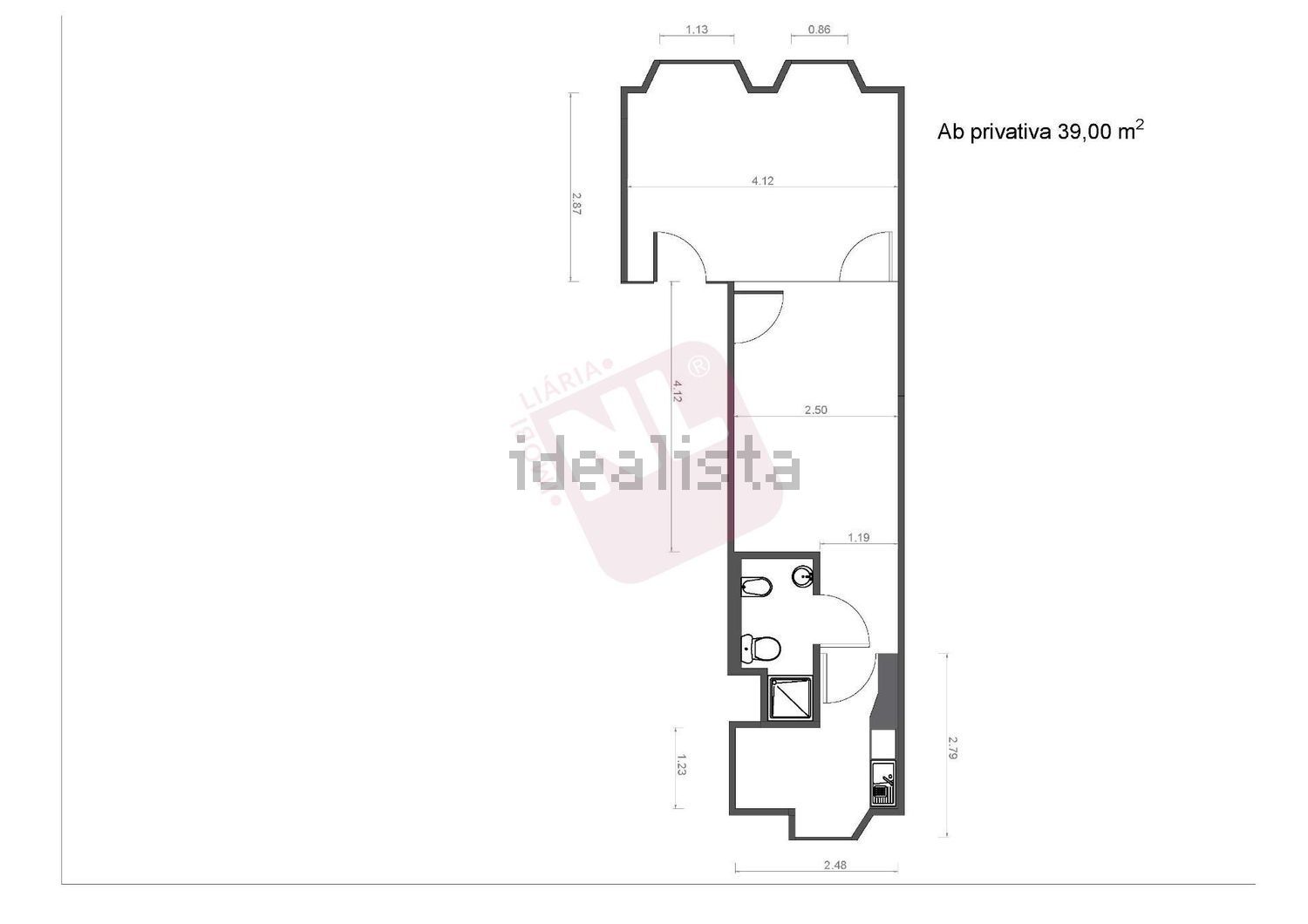 公寓 t1出售在Rua da Costa s/n - 平面图
