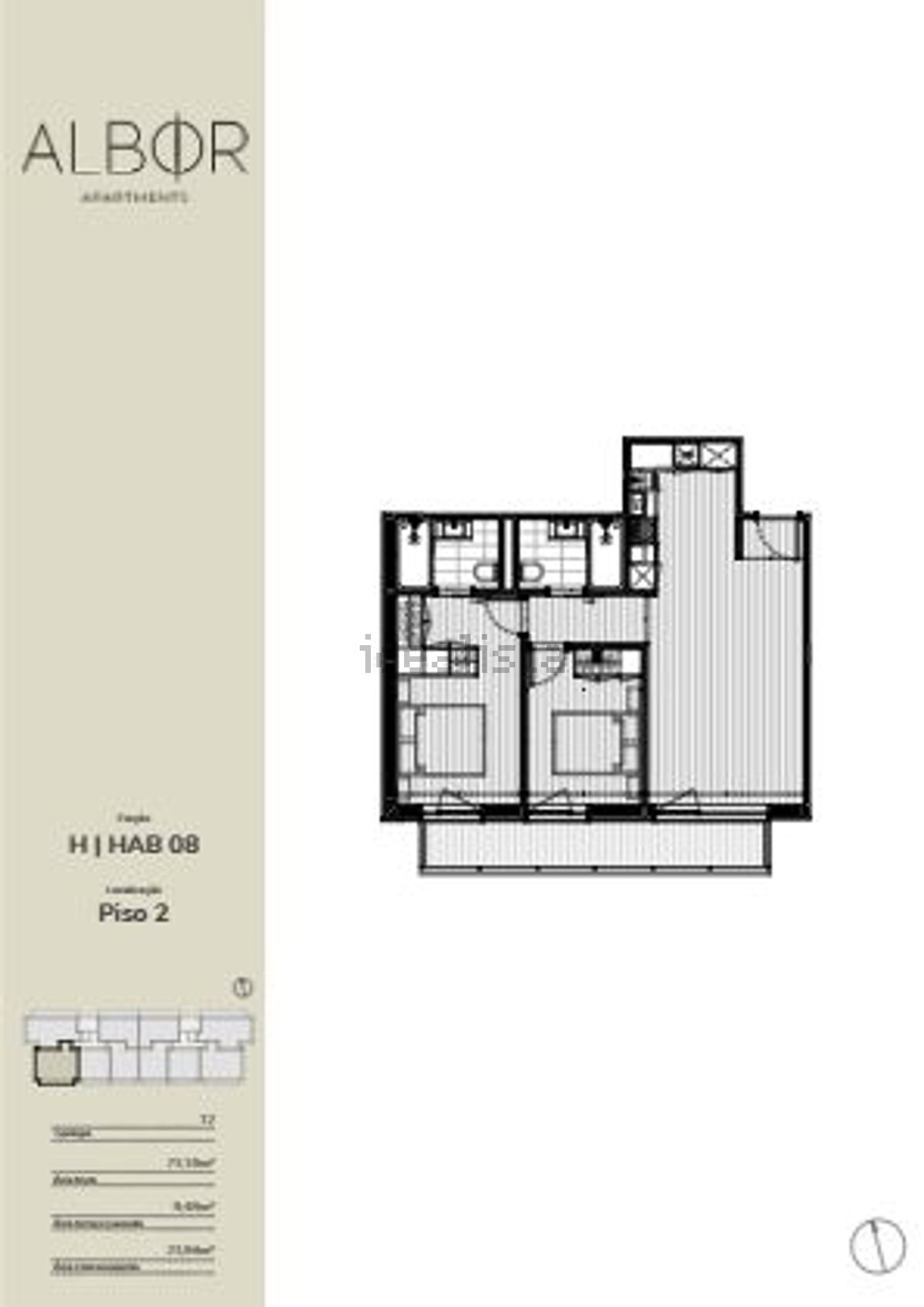 公寓 t2出售在Rua António Sampaio s/n - 平面图