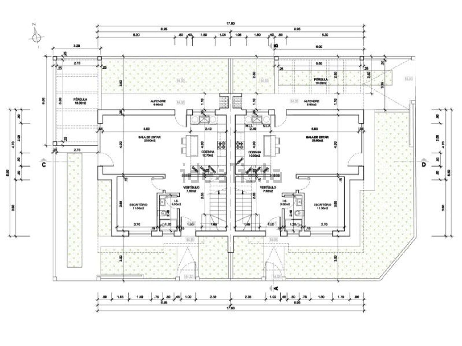 双拼别墅出售在 Quinta das Laranjeiras - 平面图