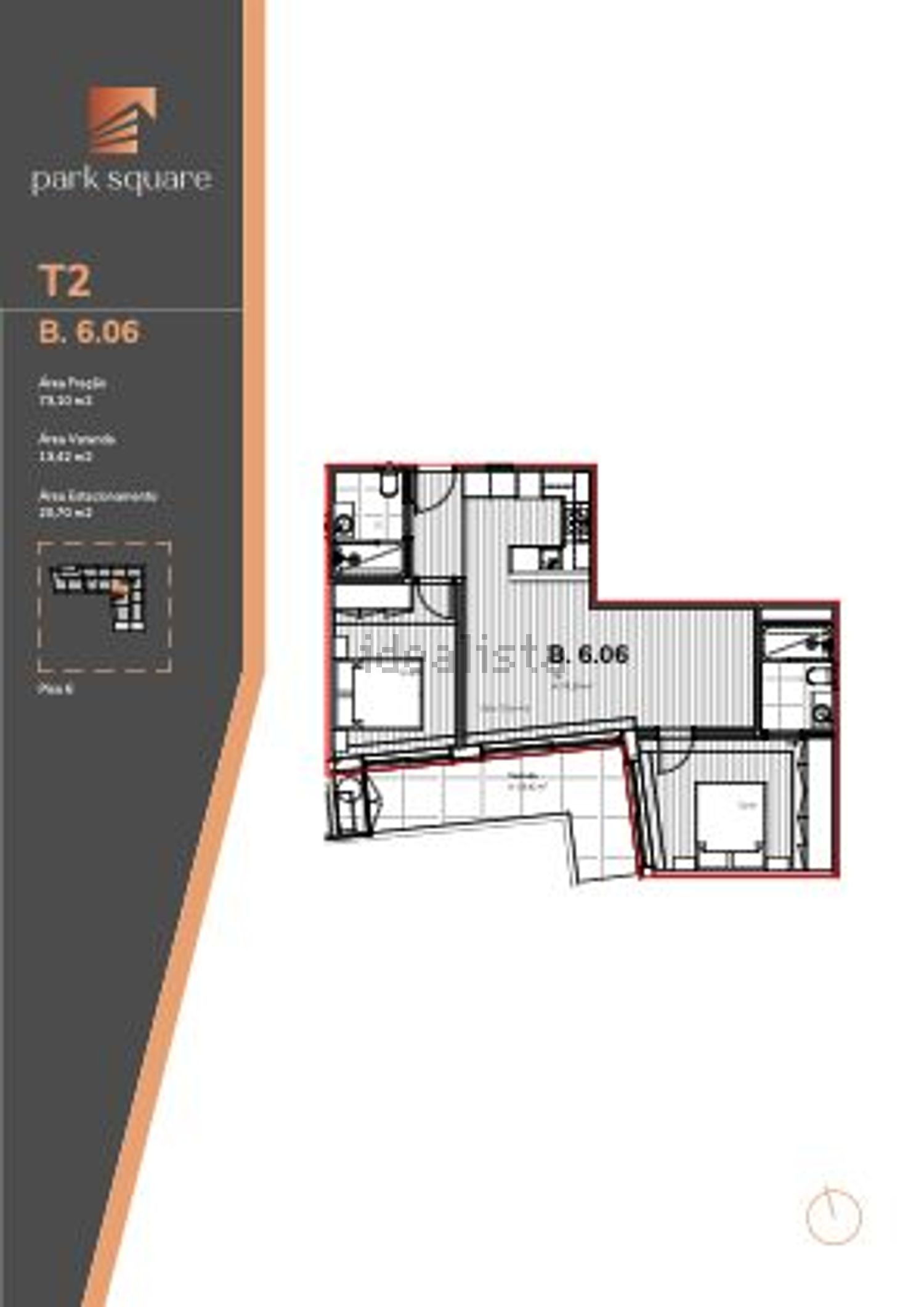 公寓 t2出售在Rua do Agueiro - 平面图