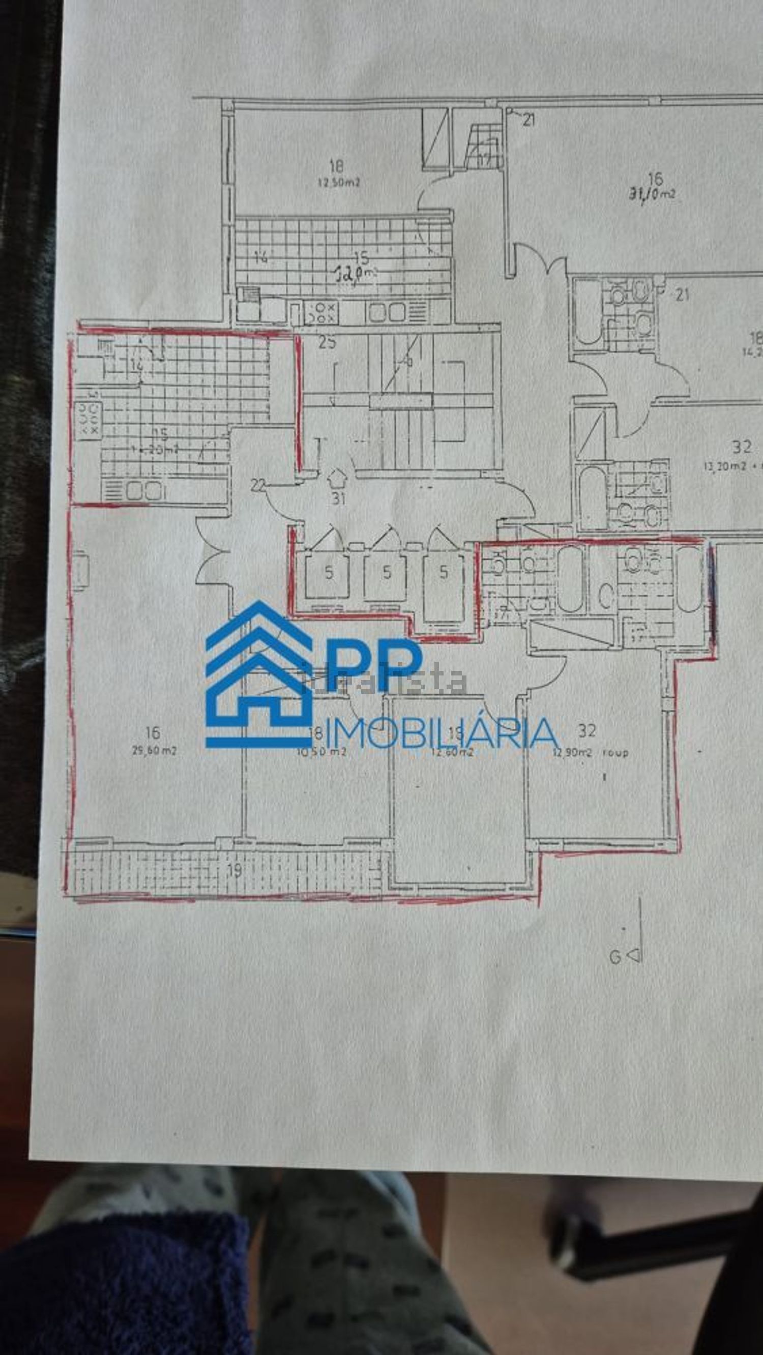 公寓 t3出售在 Hospital da Prelada - 平面图