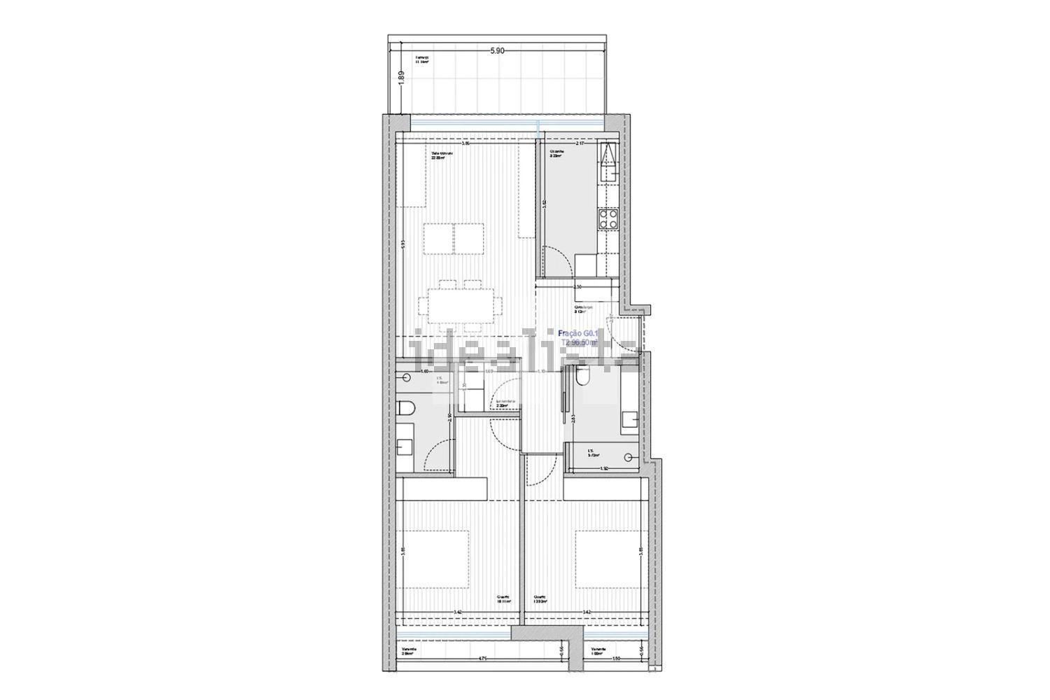 公寓 t2出售在 Centro - 平面图