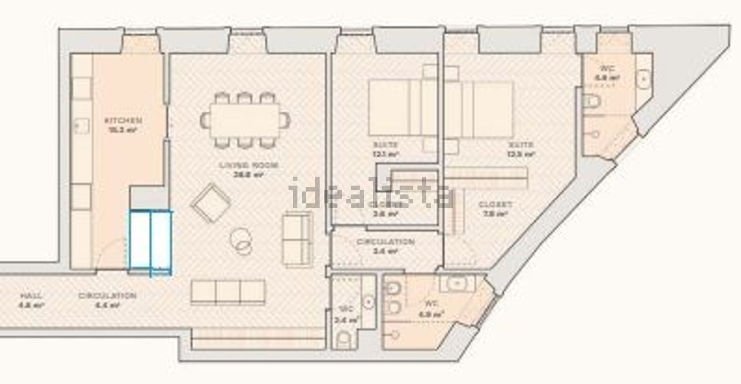 出租公寓 t2在Estrada das Laranjeiras, 176 - 平面图