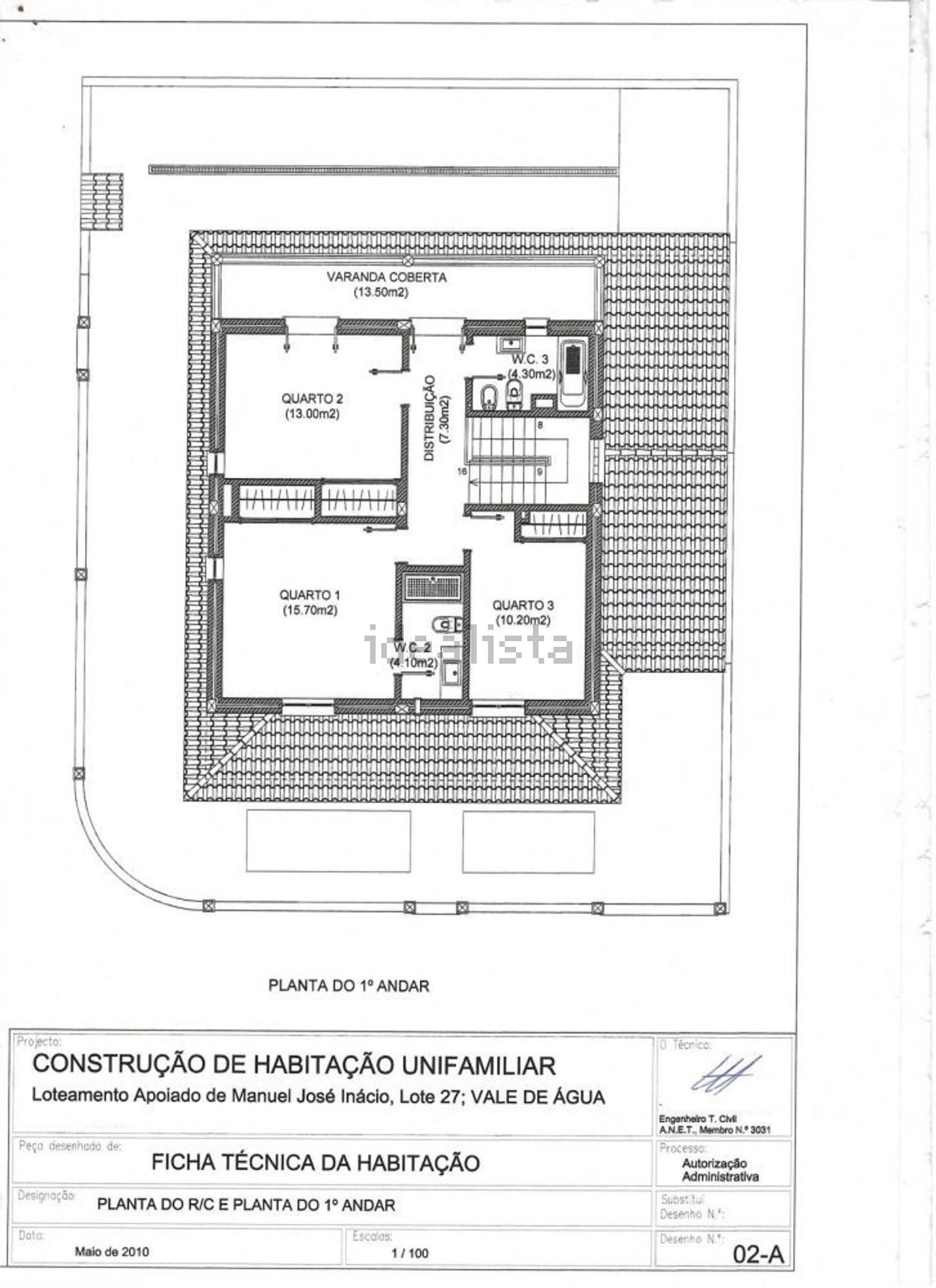小楼房或独栋别墅出售在 São Domingos e Vale de Água - 平面图
