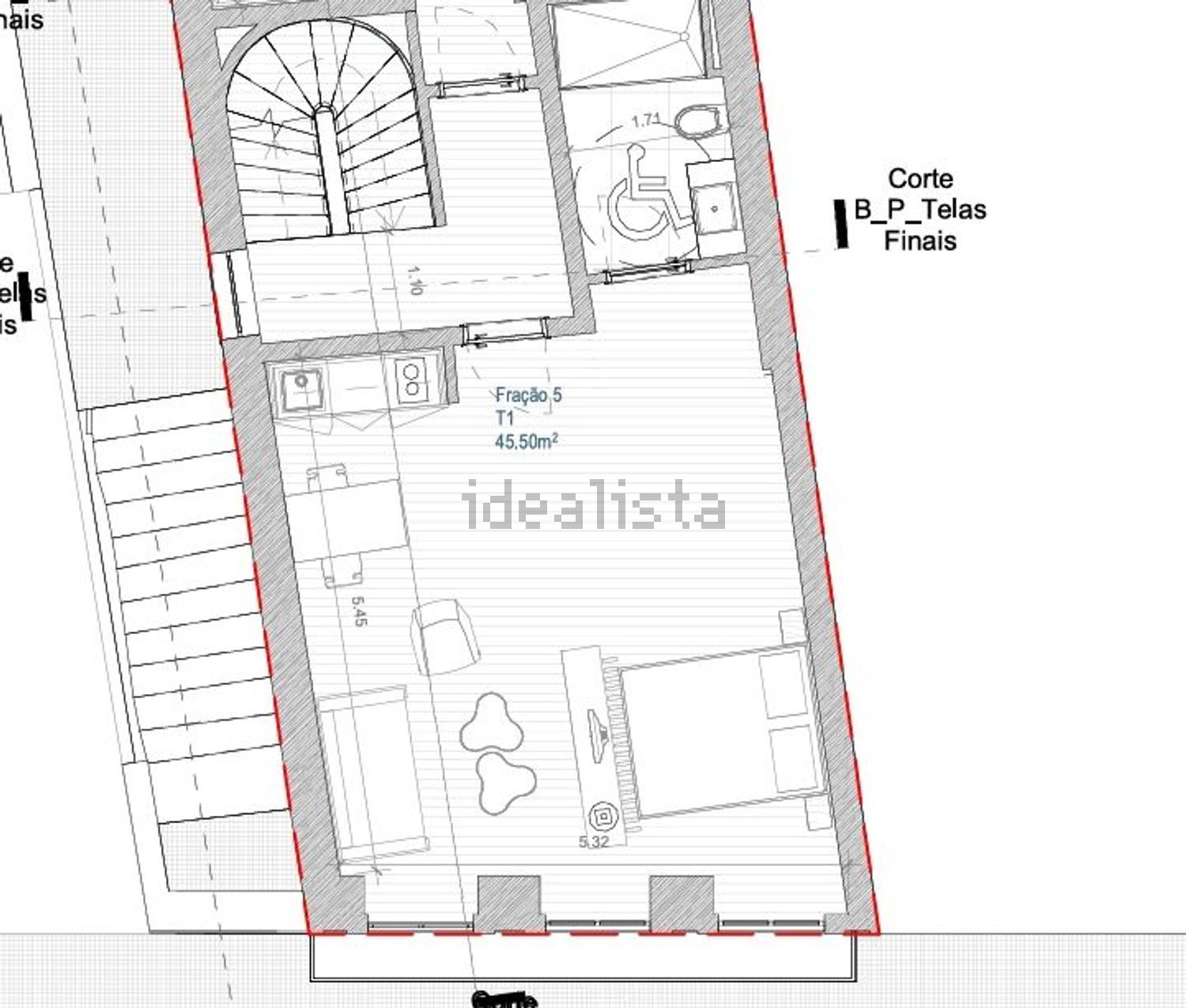公寓 t1出售在Rua de São Victor, 156 - 平面图