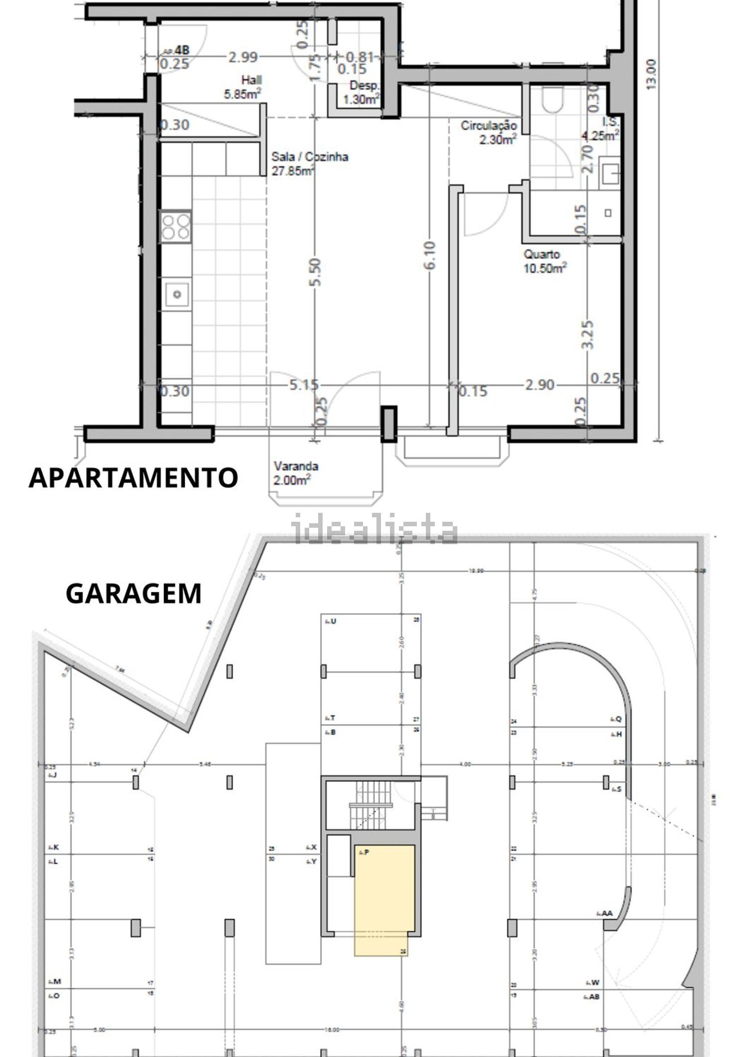出租公寓 t1在Avenida 5 de Outubro - 平面图