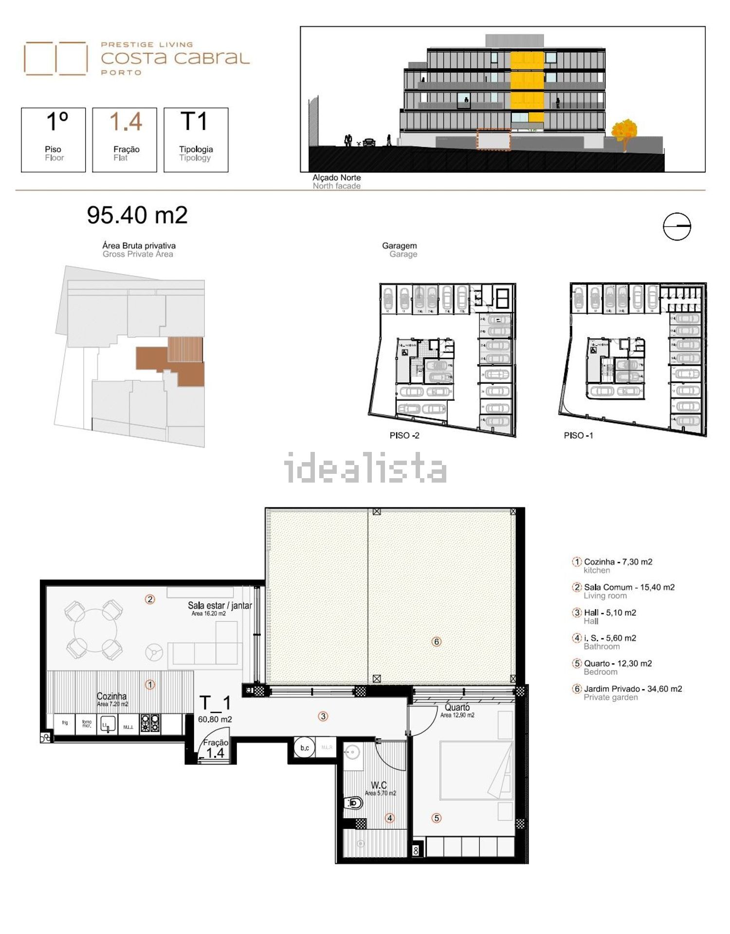 公寓 t1出售在Rua de Costa Cabral, 2017 - 平面图