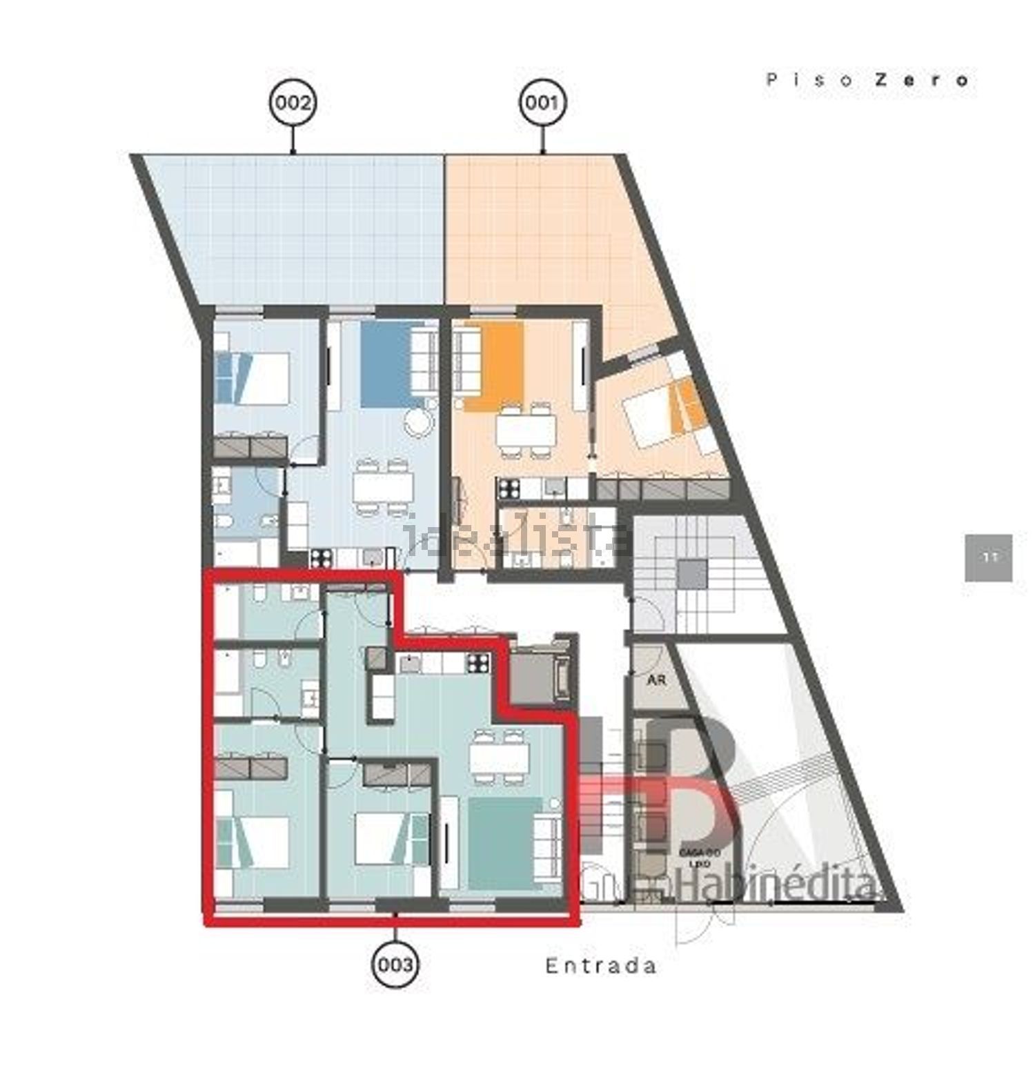出租公寓 t2在 Hospital São João - Pólo Universitário - 平面图