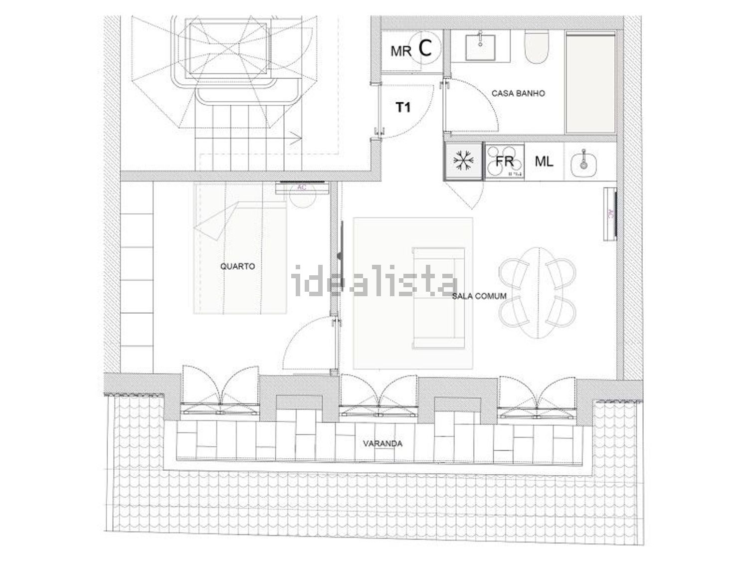 公寓 t1出售在Rua de Santa Margarida, 57 - 平面图