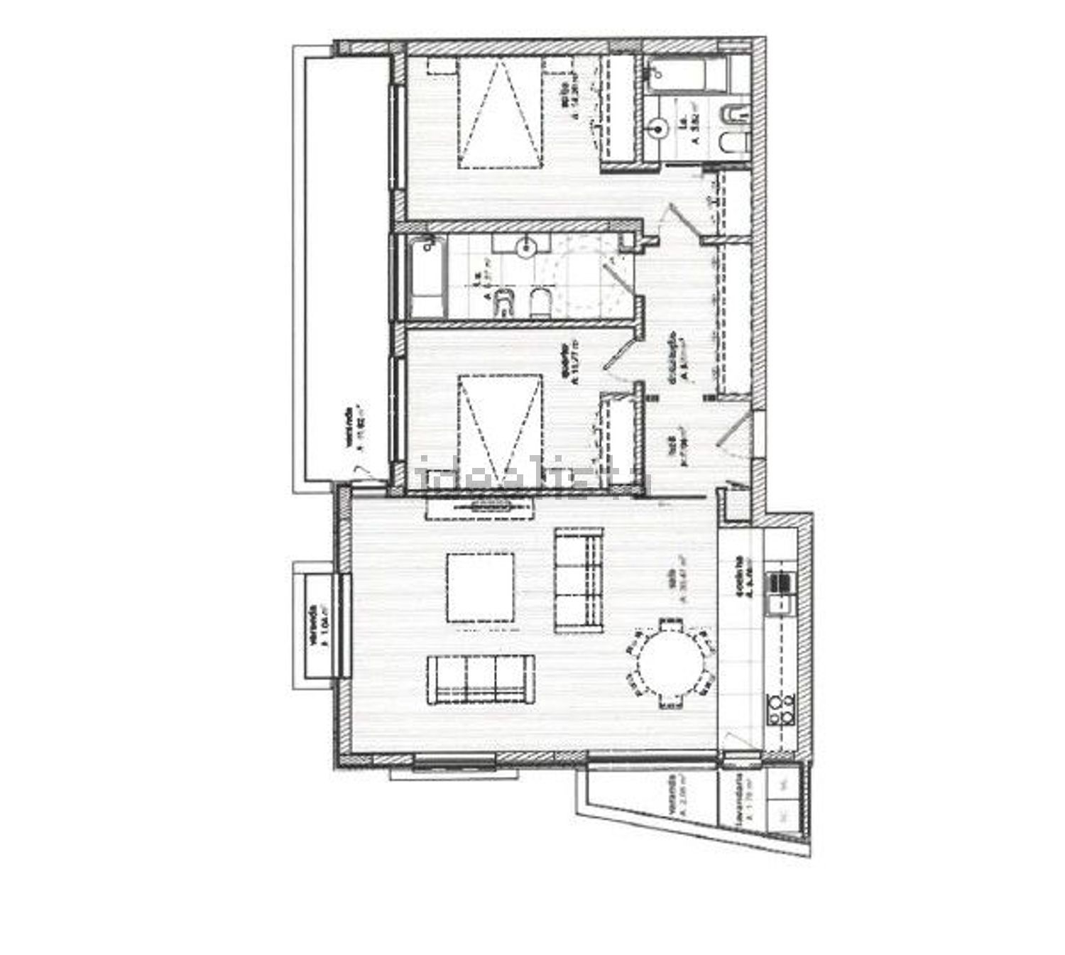 公寓 t2出售在 Praia de Valadares - 平面图