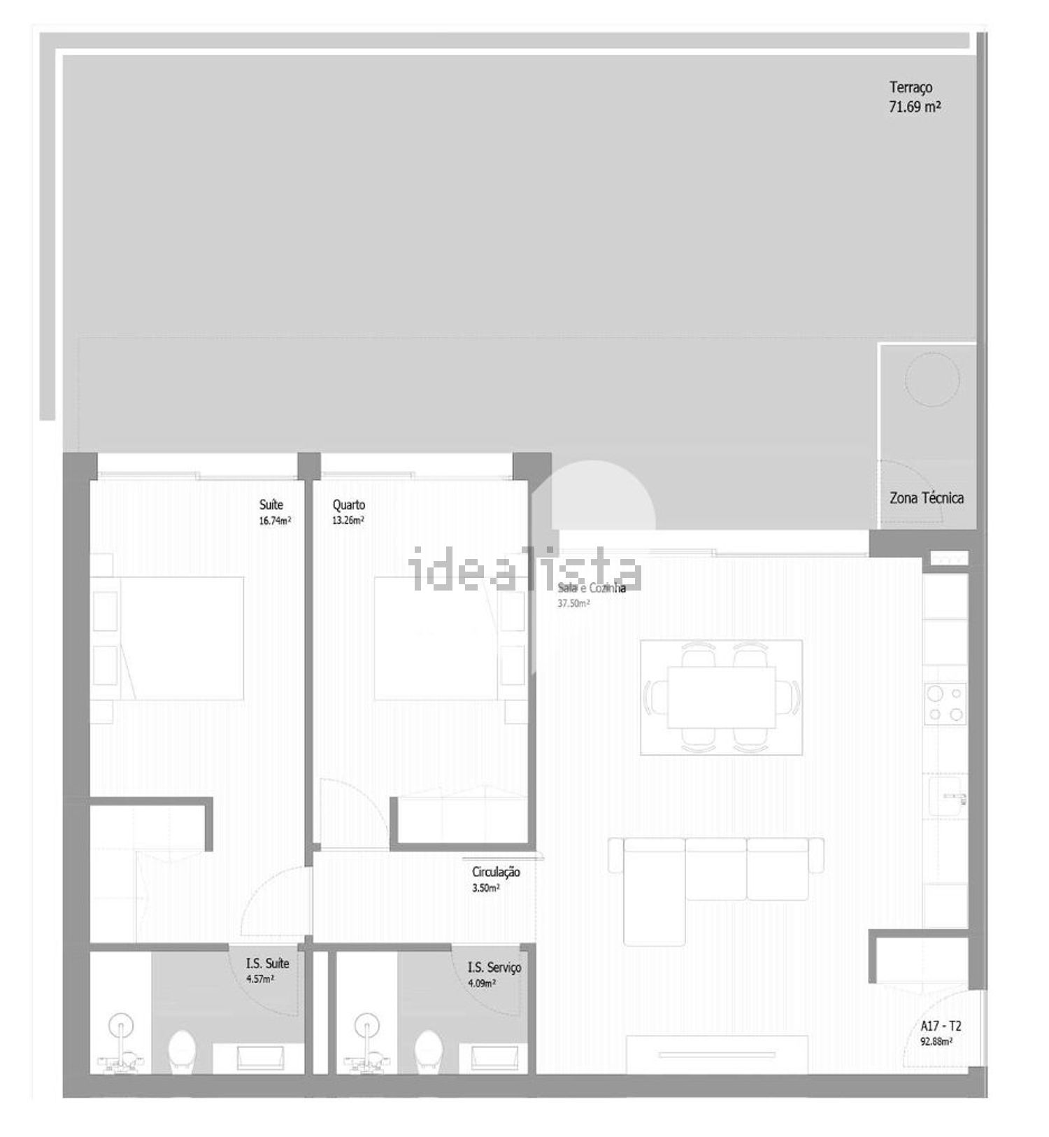 公寓 t2出售在Rua Manuel Martins Cardoso s/n - 平面图