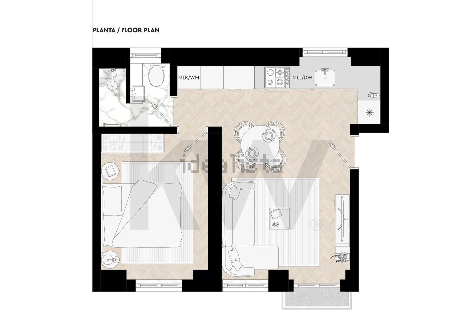 公寓 t1出售在 Bairro de Alvalade - 平面图
