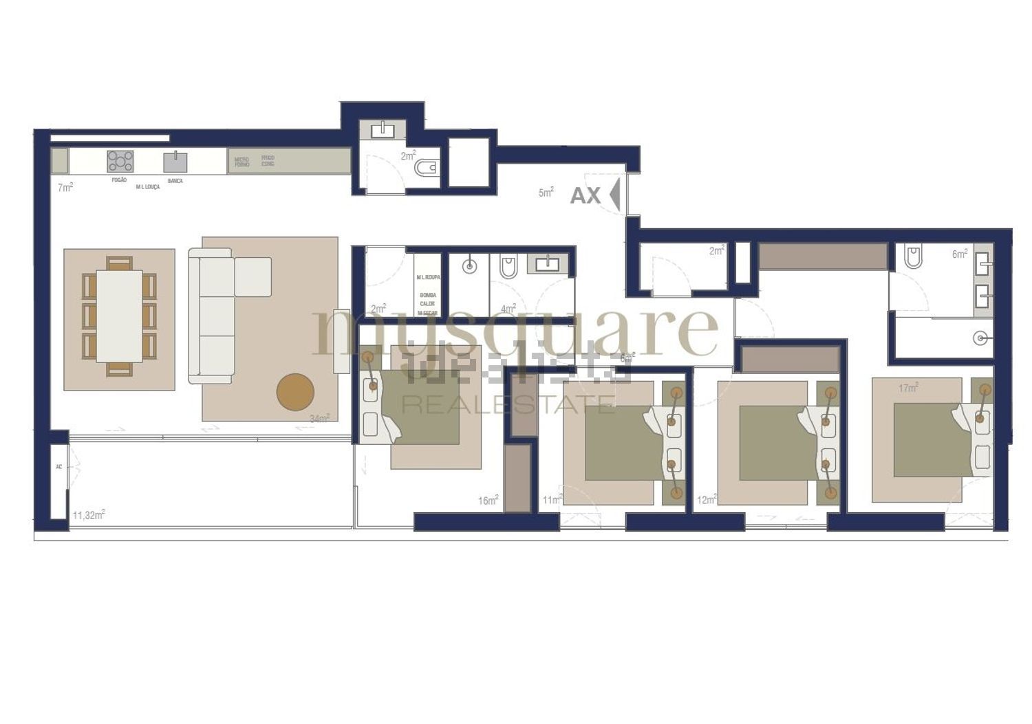 公寓 t4出售在 Zona Histórica de Matosinhos - 平面图