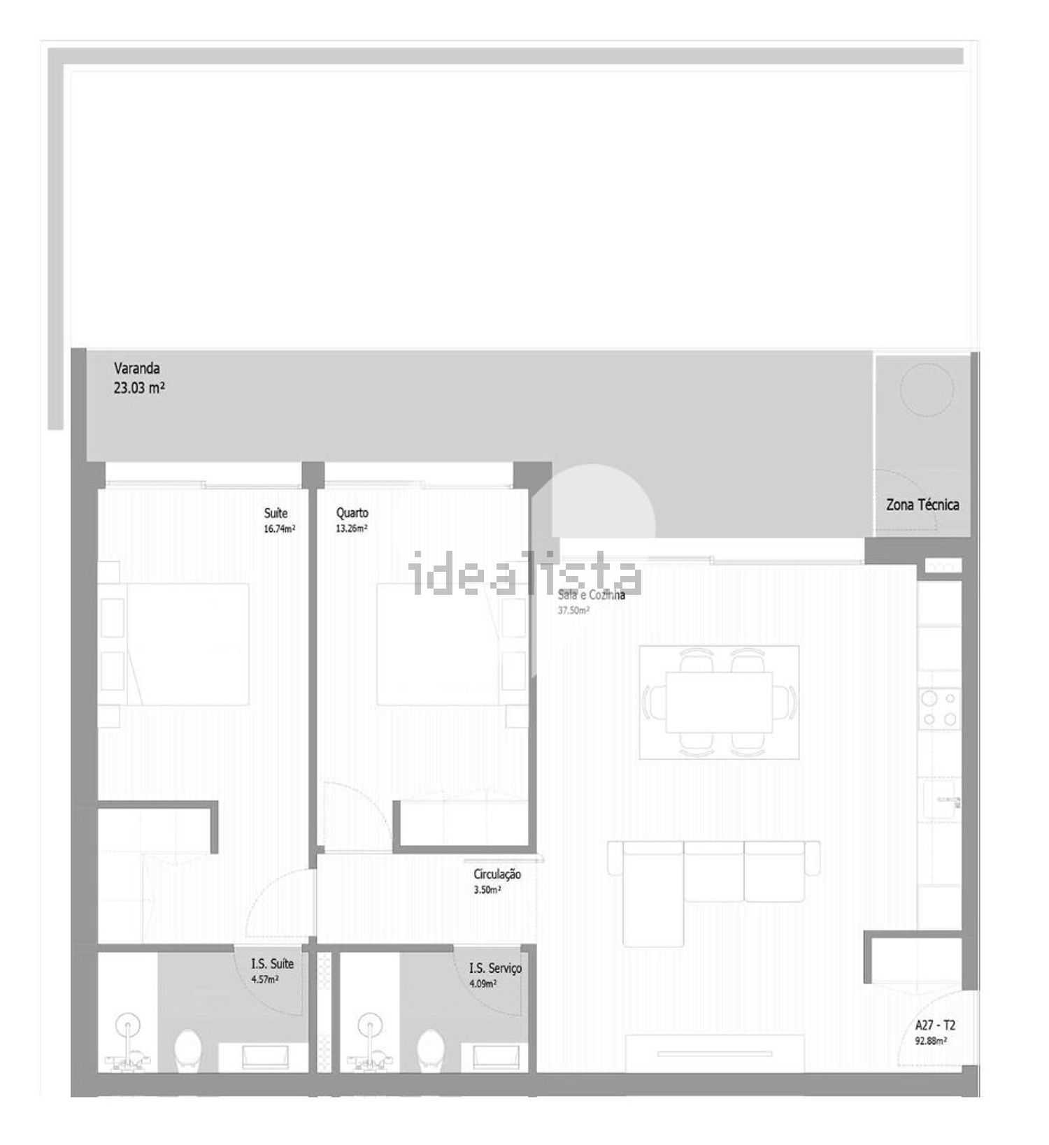 公寓 t2出售在Rua Manuel Martins Cardoso s/n - 平面图