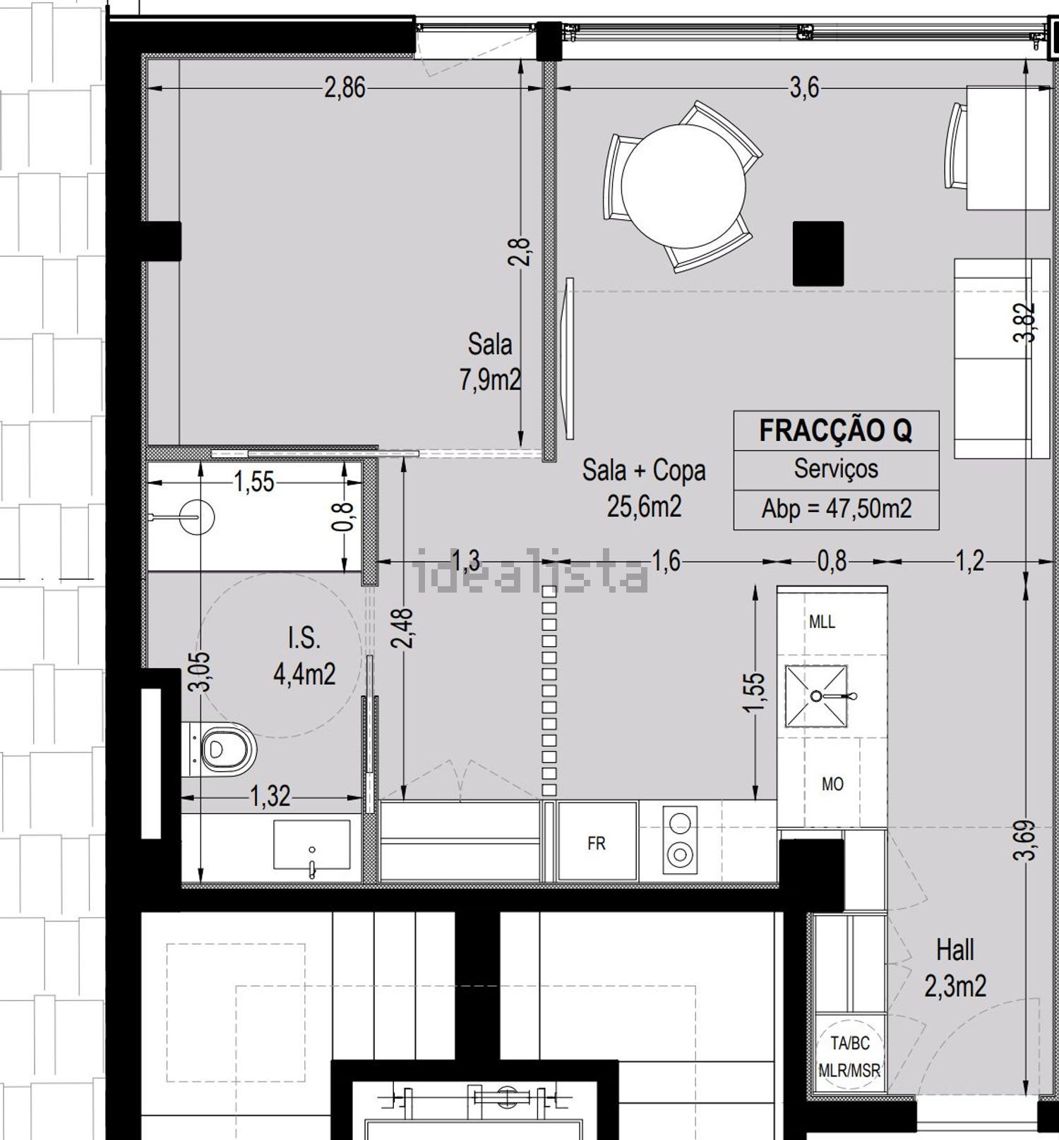出租公寓 t1在Rua de Ferreira Cardoso, 38 - 平面图
