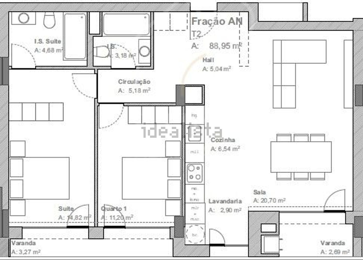 公寓 t2出售在Rua Ramalho Ortigão, 113 - 平面图
