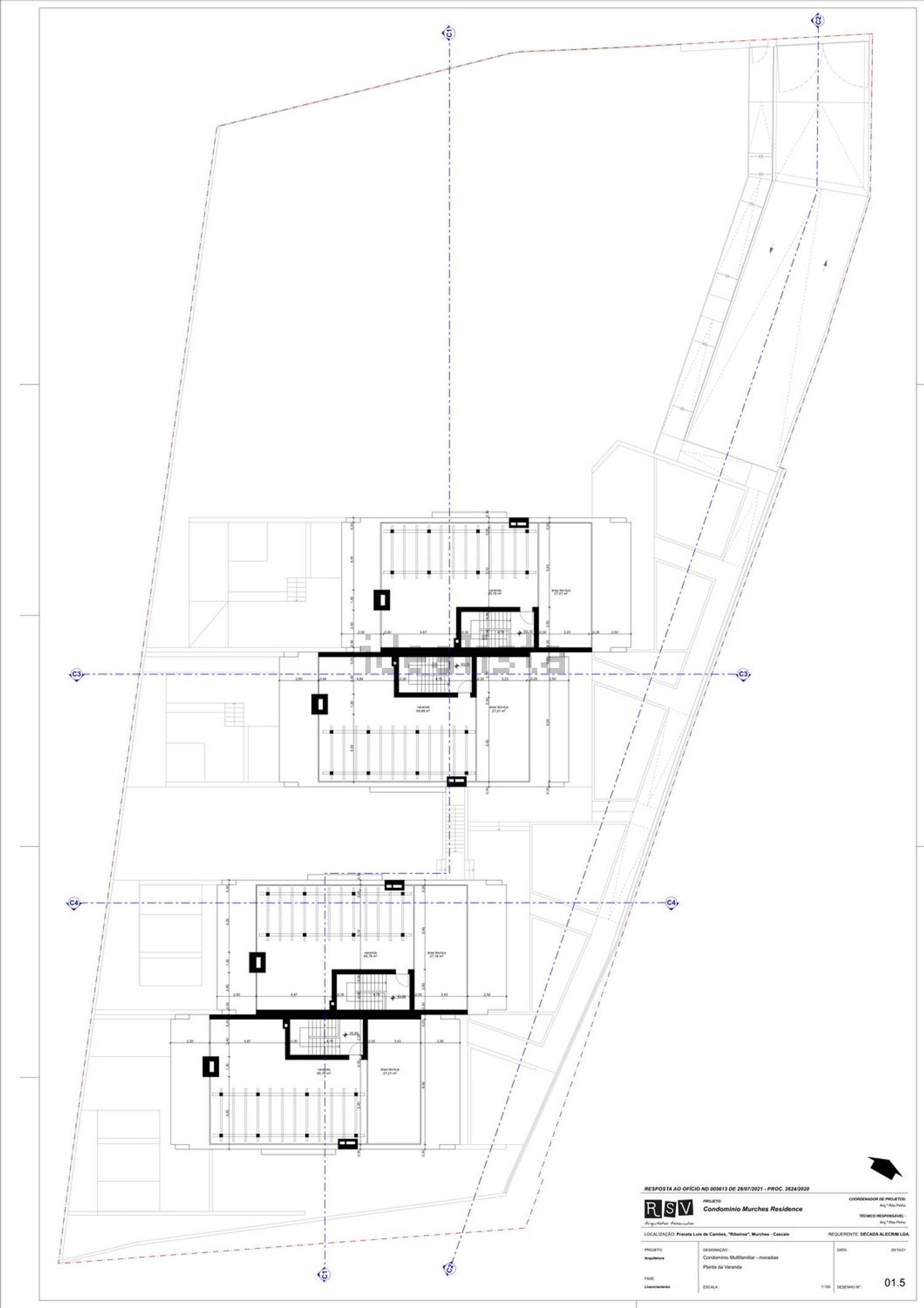 双拼别墅出售在Praceta Luís de Camões s/n - 平面图