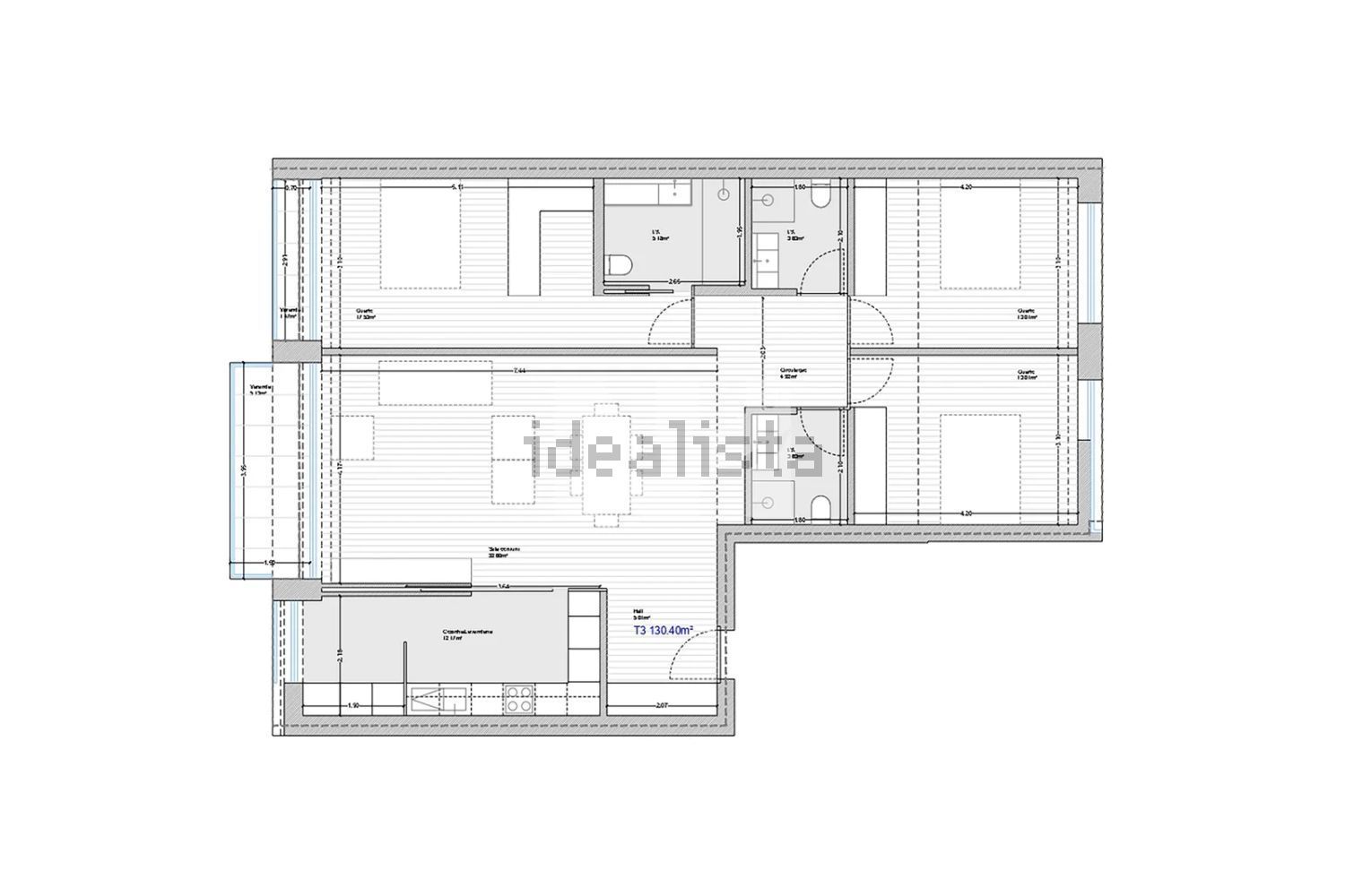 公寓 t3出售在 Centro - 平面图