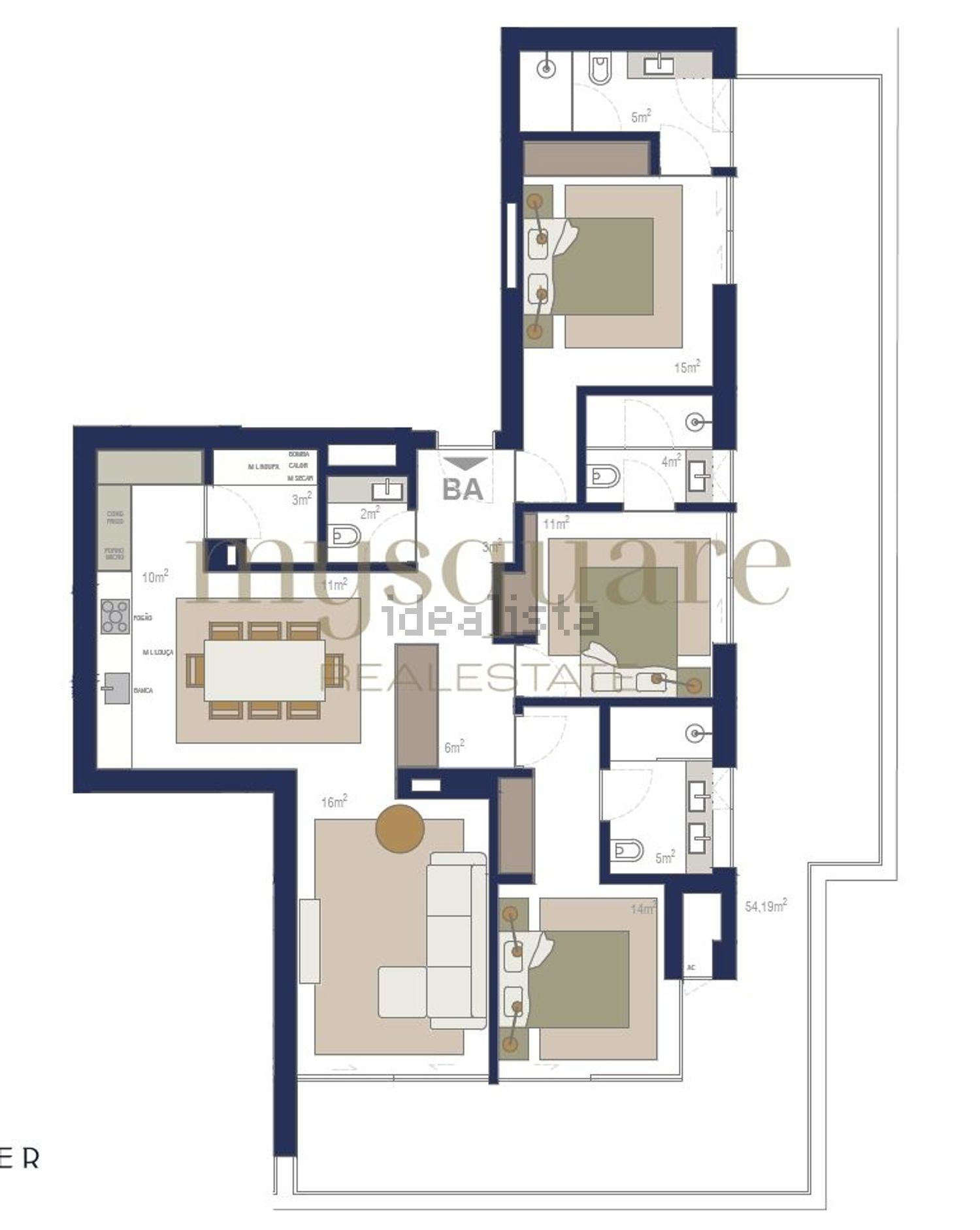 公寓 t3出售在 Zona Histórica de Matosinhos - 平面图