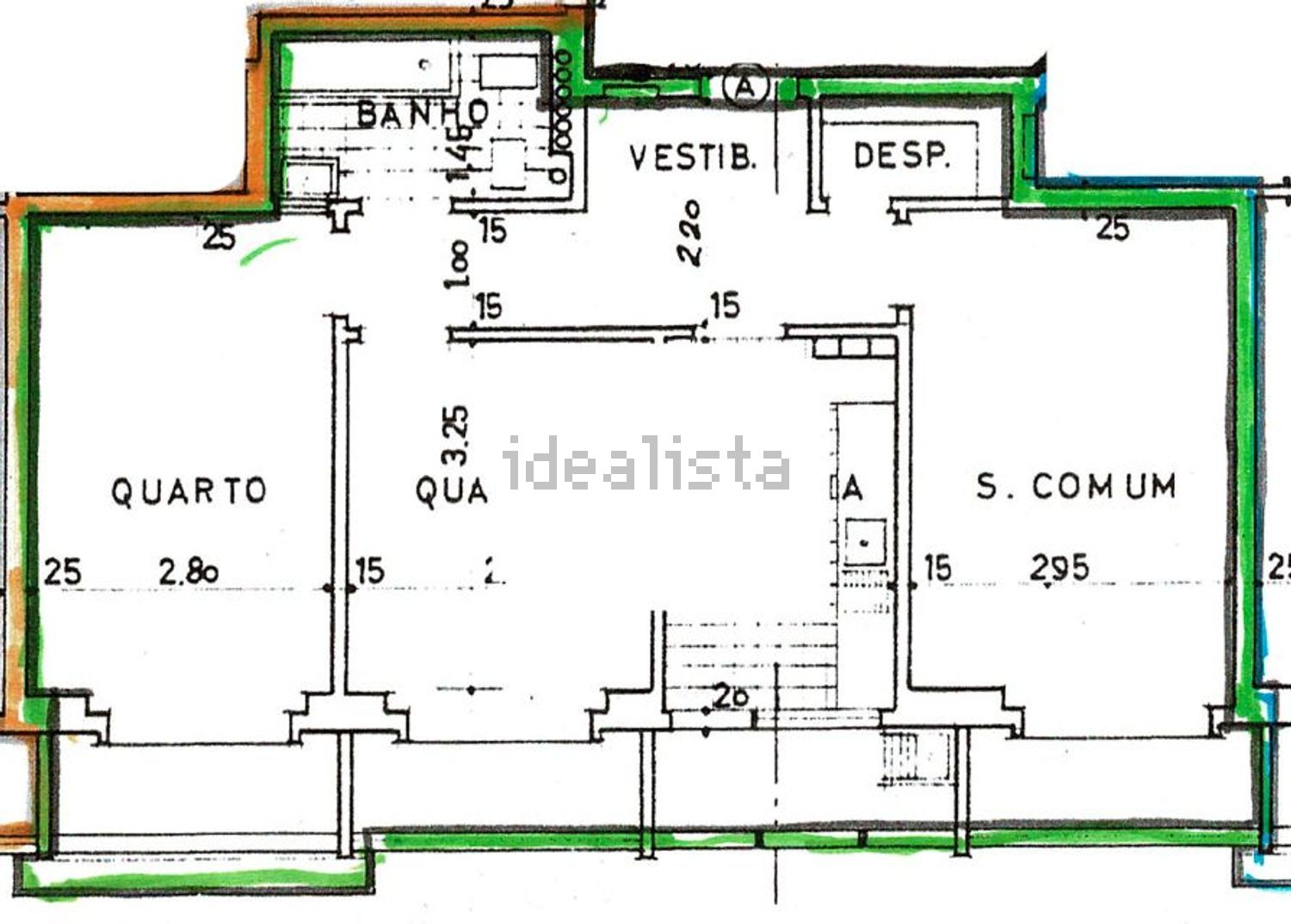 出租公寓 t2在Rua Doutor Gama Barros, 55 - 平面图