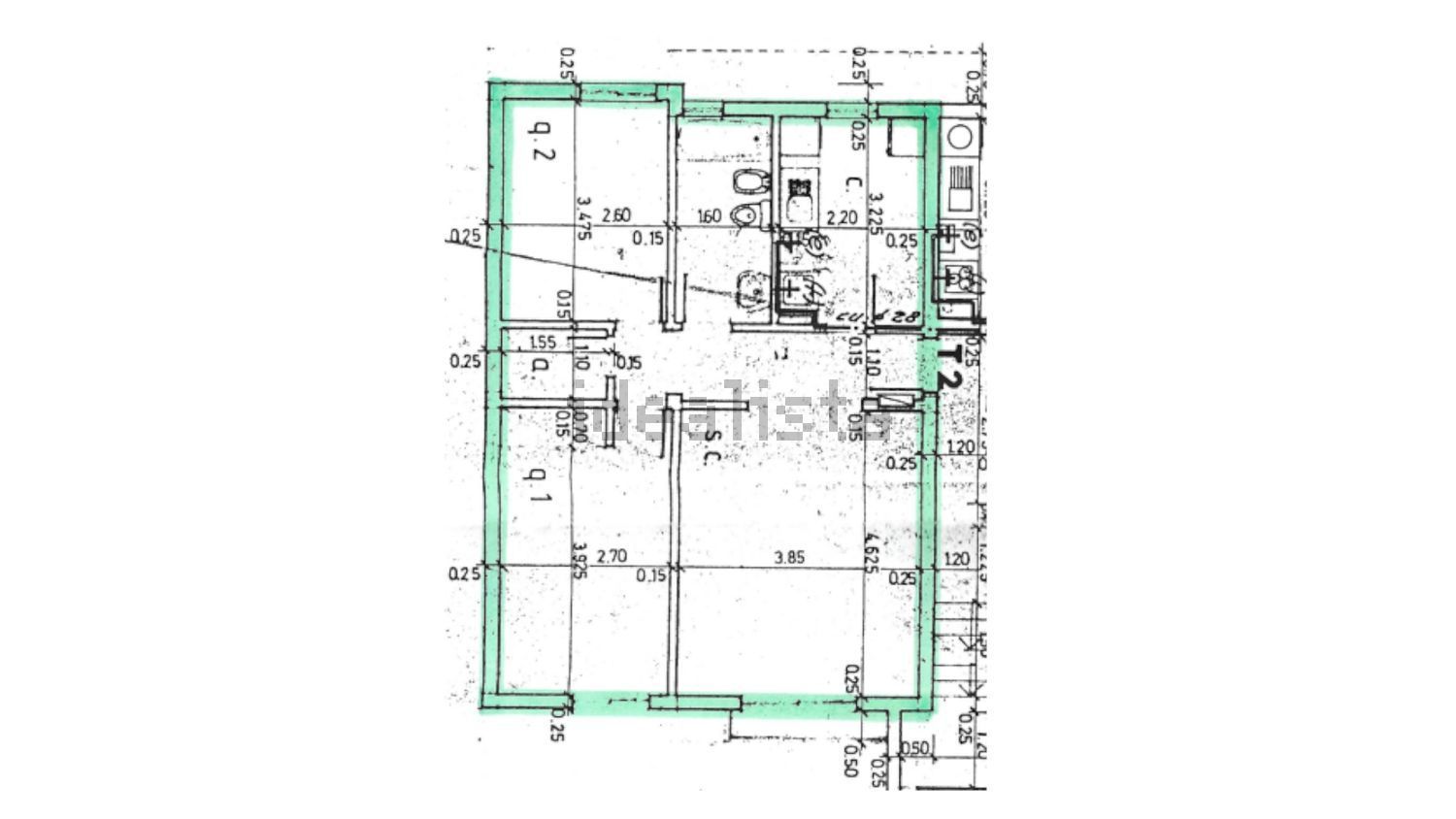 公寓 t2出售在Praceta Agostinho da Silva - 平面图