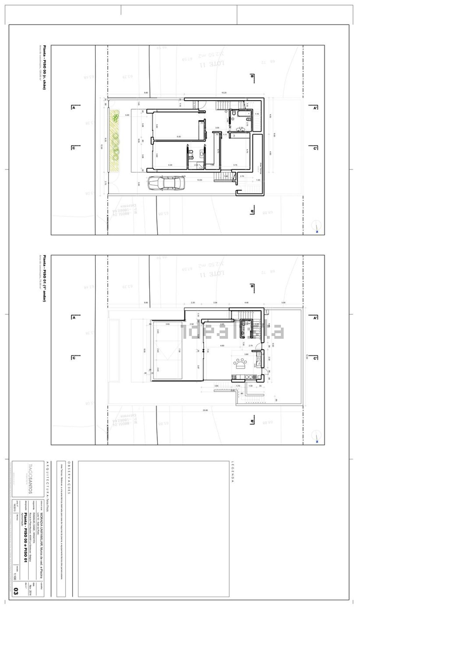 联排别墅出售在Rua M.ª São José Oliveira Cabral - 平面图