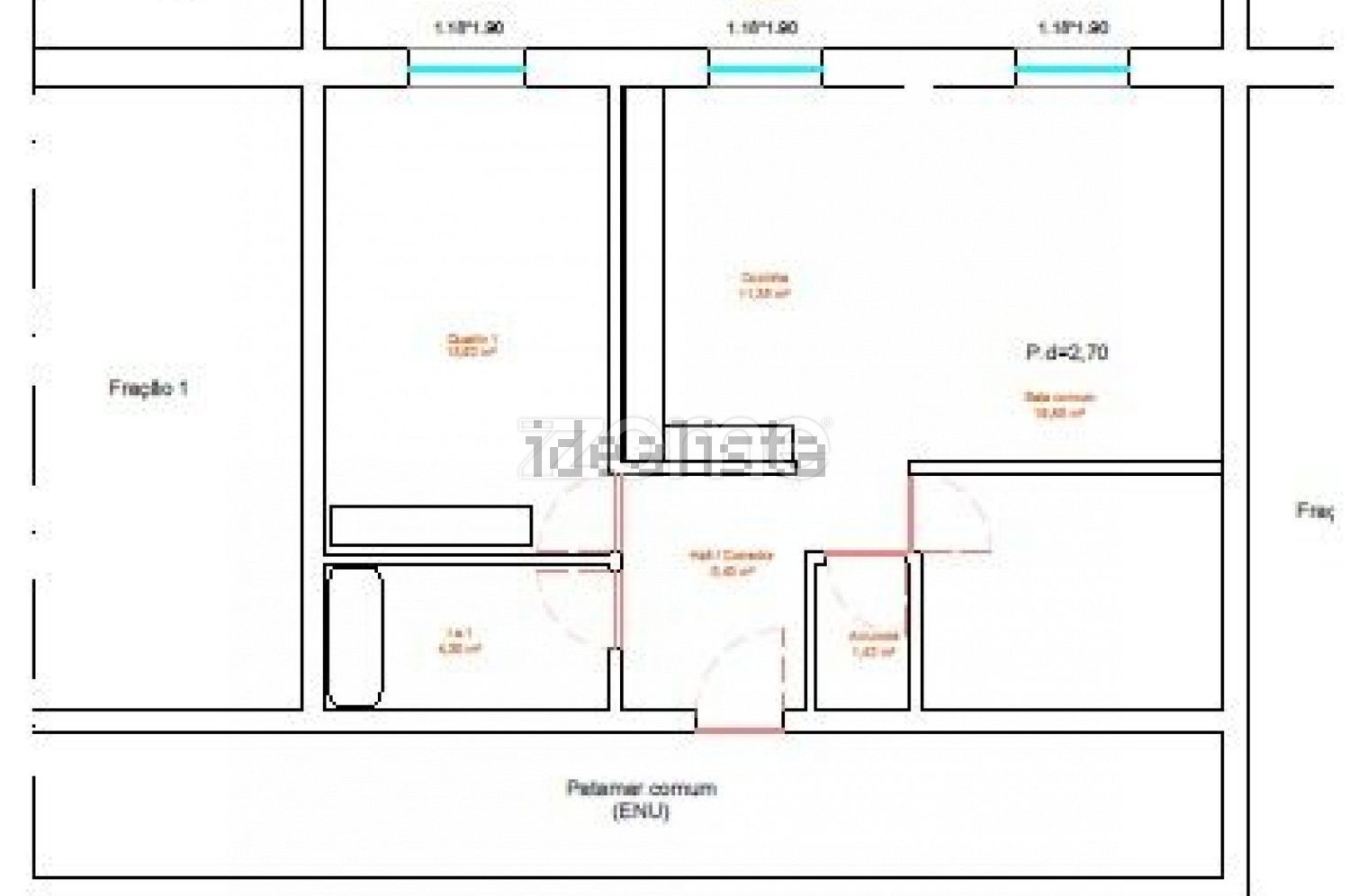 出租公寓 t2在Rua de Caires, 241 - 平面图
