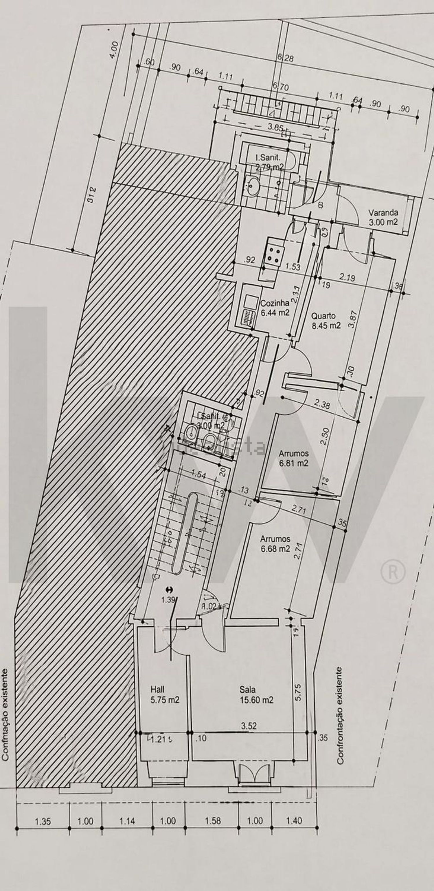 公寓 t1出售在Travessa de Campo de Ourique, 174 - 平面图