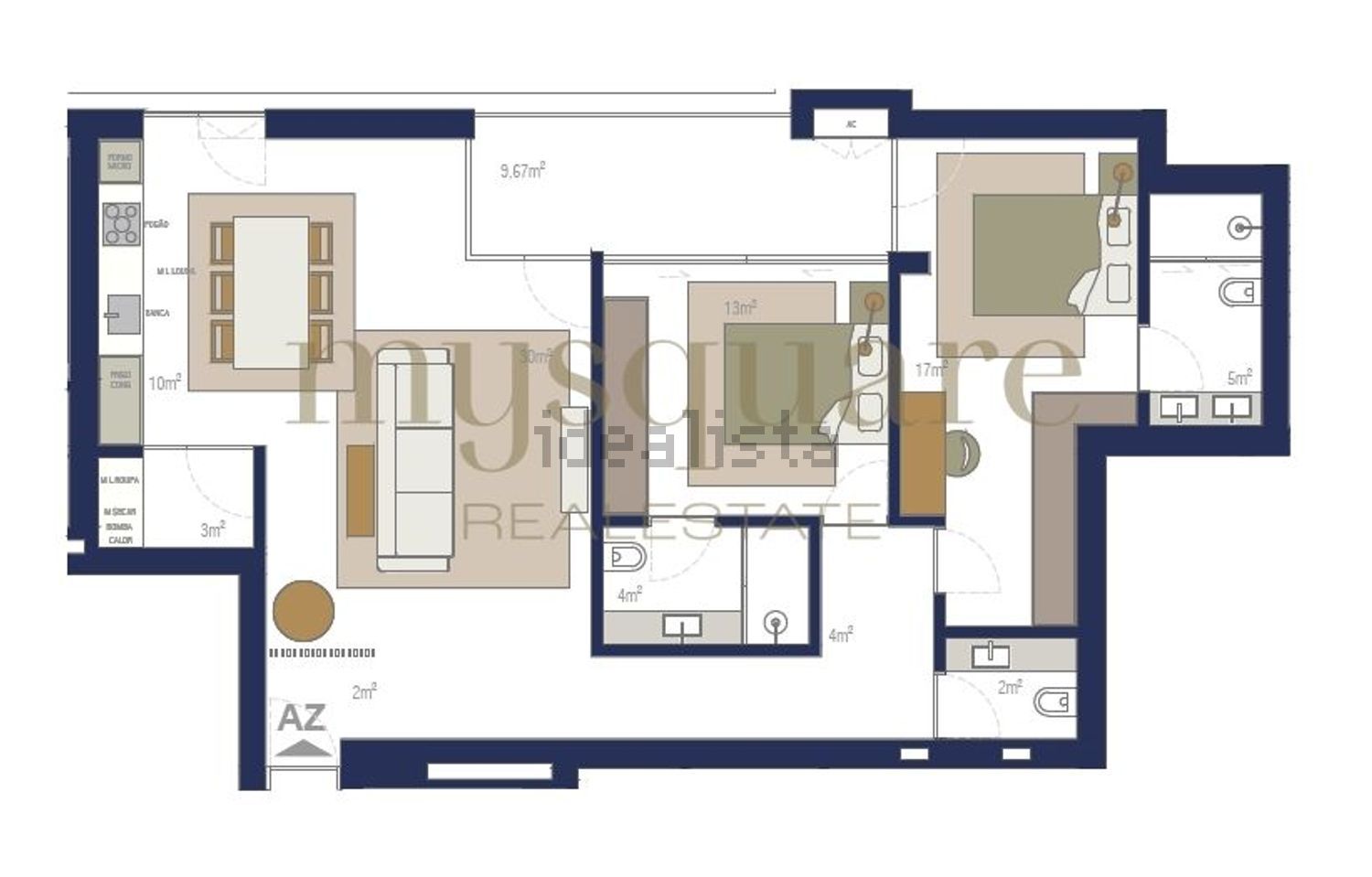 公寓 t2出售在 Zona Histórica de Matosinhos - 平面图