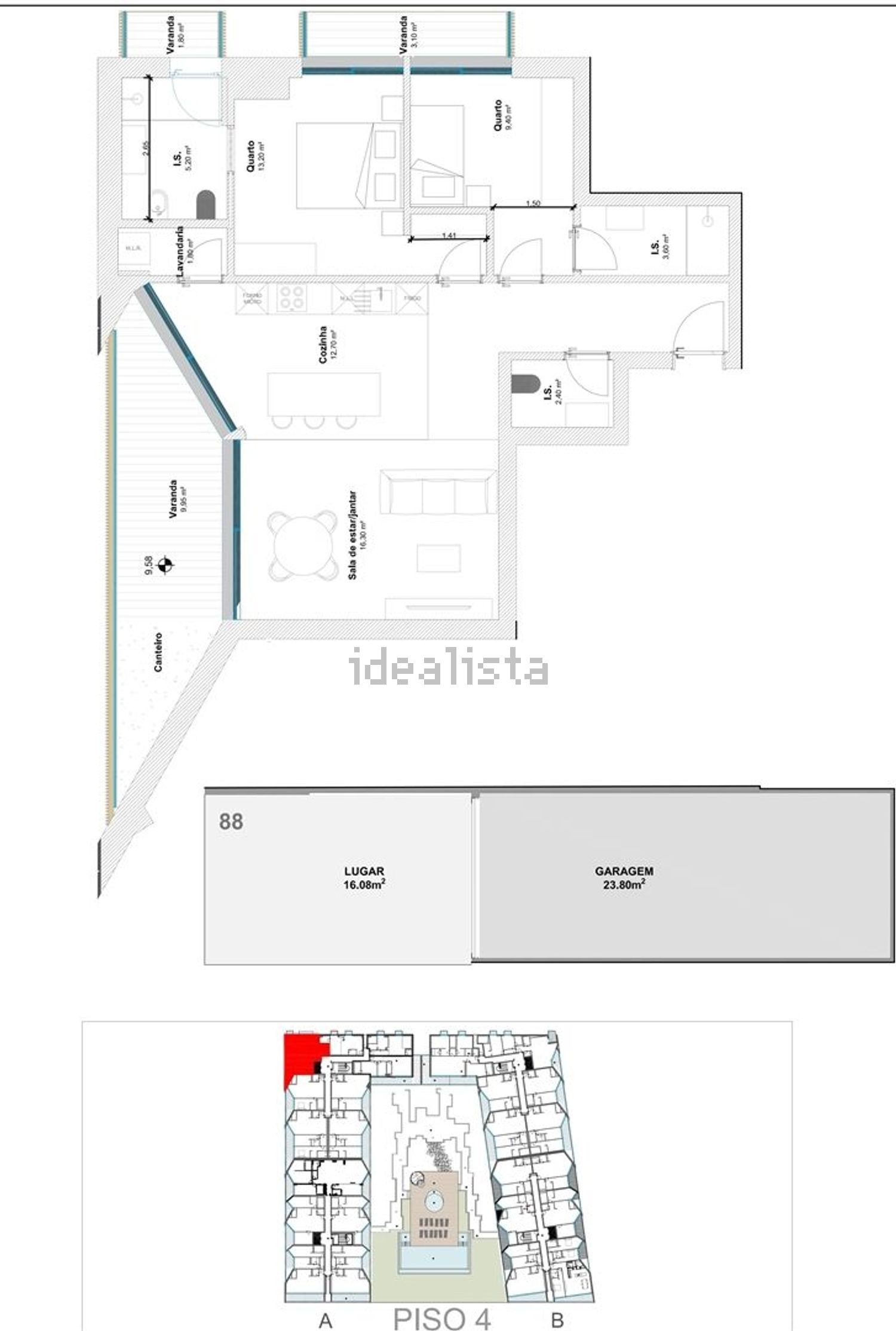 公寓 t2出售在 Baixa - 平面图