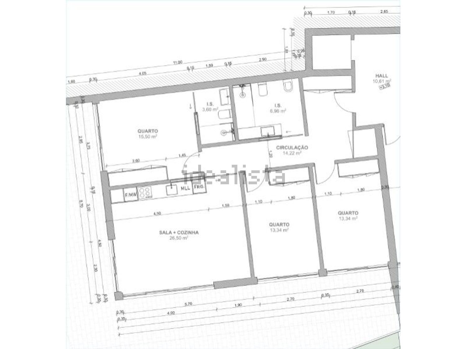 公寓 t3出售在Travessa de Santo António - 平面图