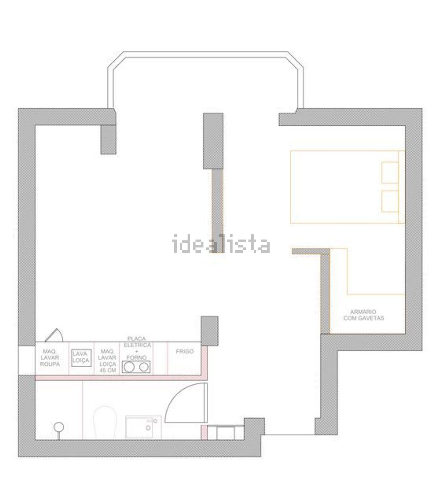 出租公寓 t1在Rua Gil Vicente - 平面图
