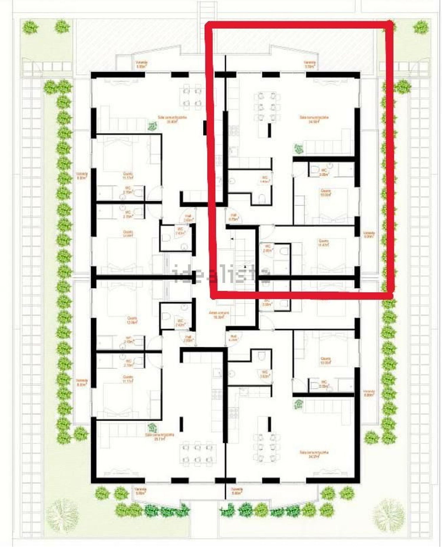 公寓 t1出售在Rua José Lourenço de Carvalho s/n - 平面图