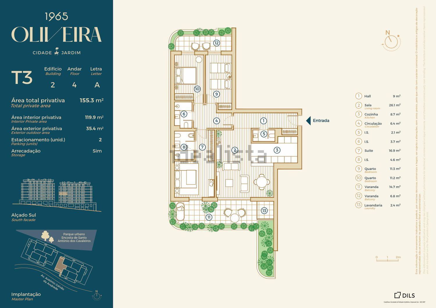公寓 t3出售在Avenida António Galvão de Andrade, 2660 - 平面图