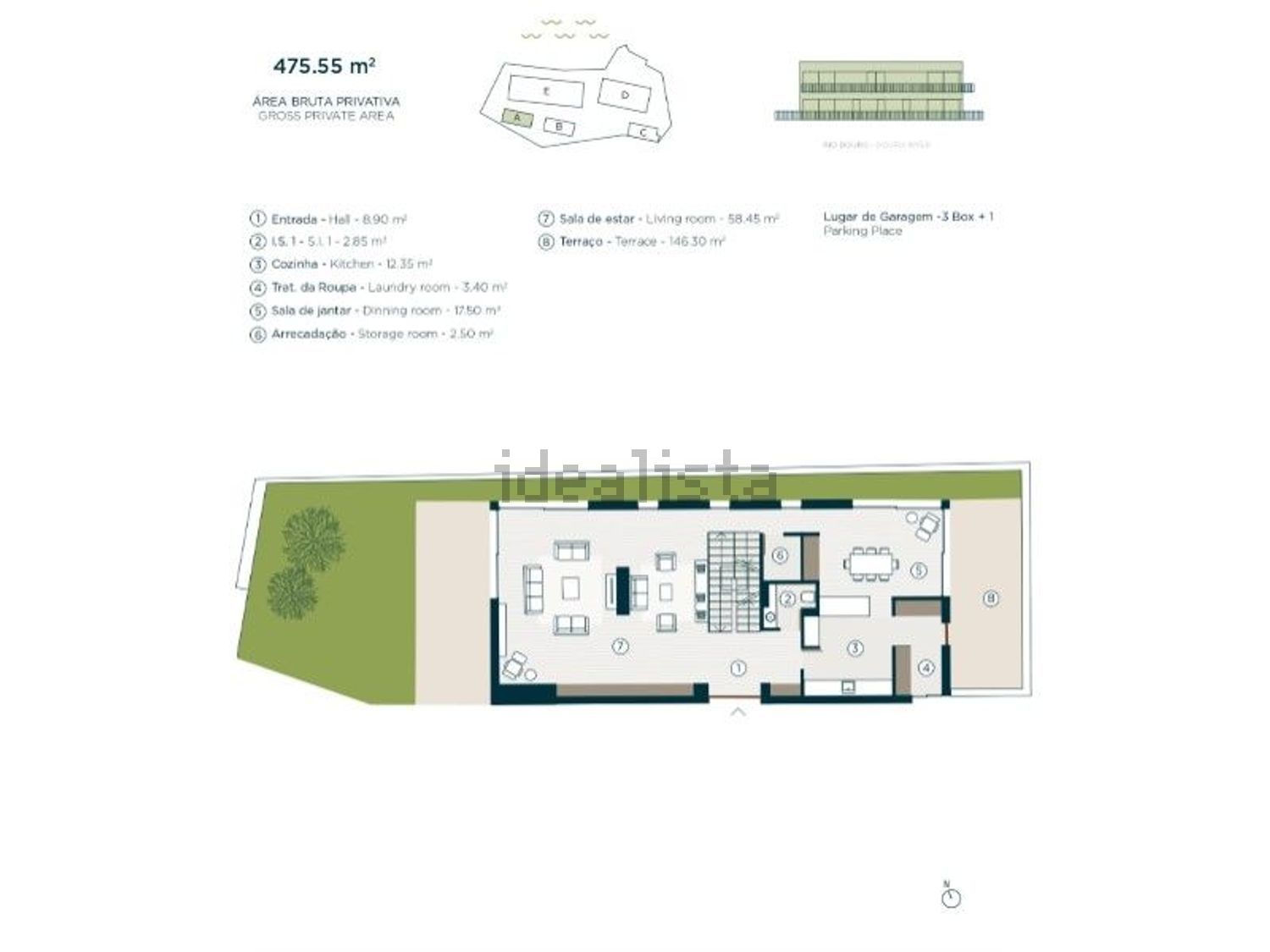 公寓 t4出售在Rua Entre Quintas, 108 - 平面图