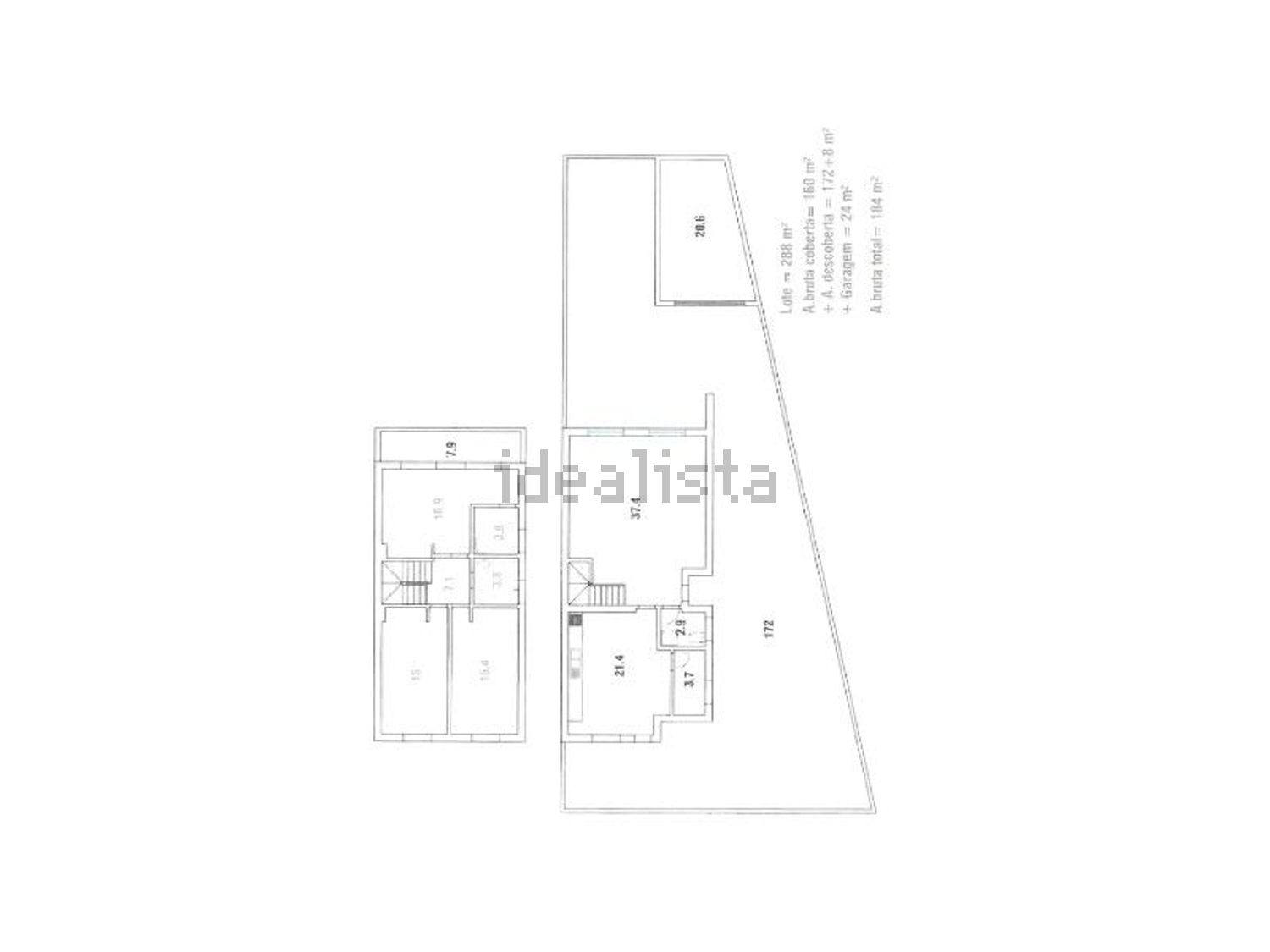 小楼房或独栋别墅出售在 Centro - 平面图