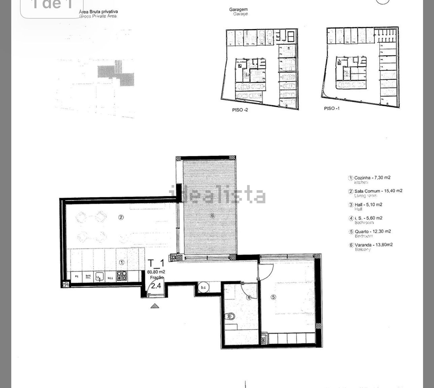 公寓 t1出售在Rua de Costa Cabral, 2033 - 平面图