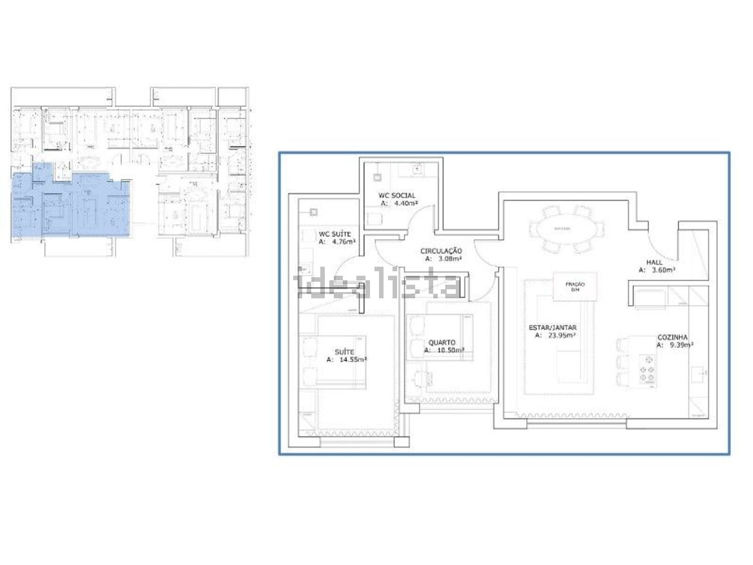 公寓 t2出售在 Quinta do Texugo - Quinta de Santa Teresa - 平面图