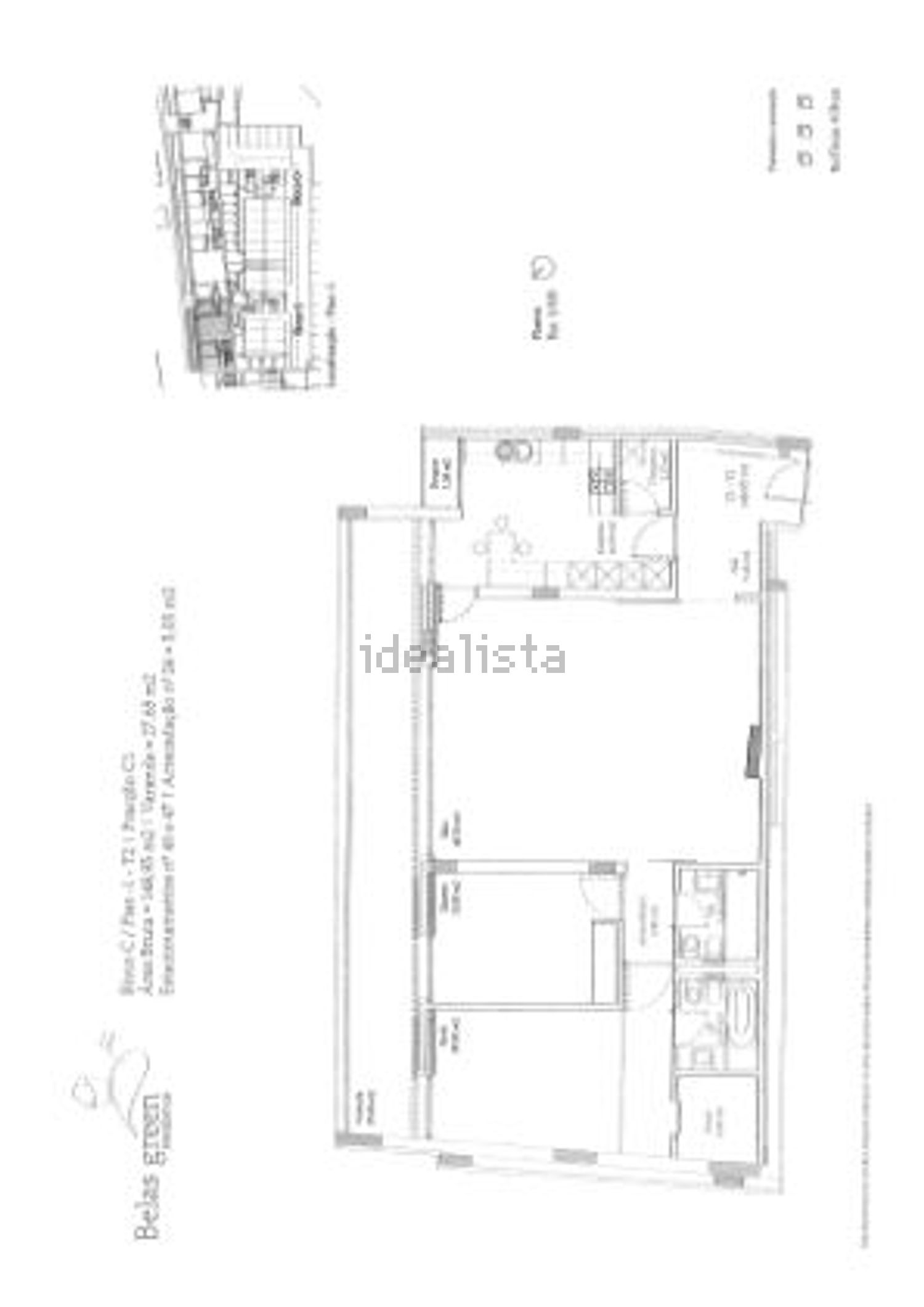 出租公寓 t2在Rua do Lago de Prata, 16 - 平面图