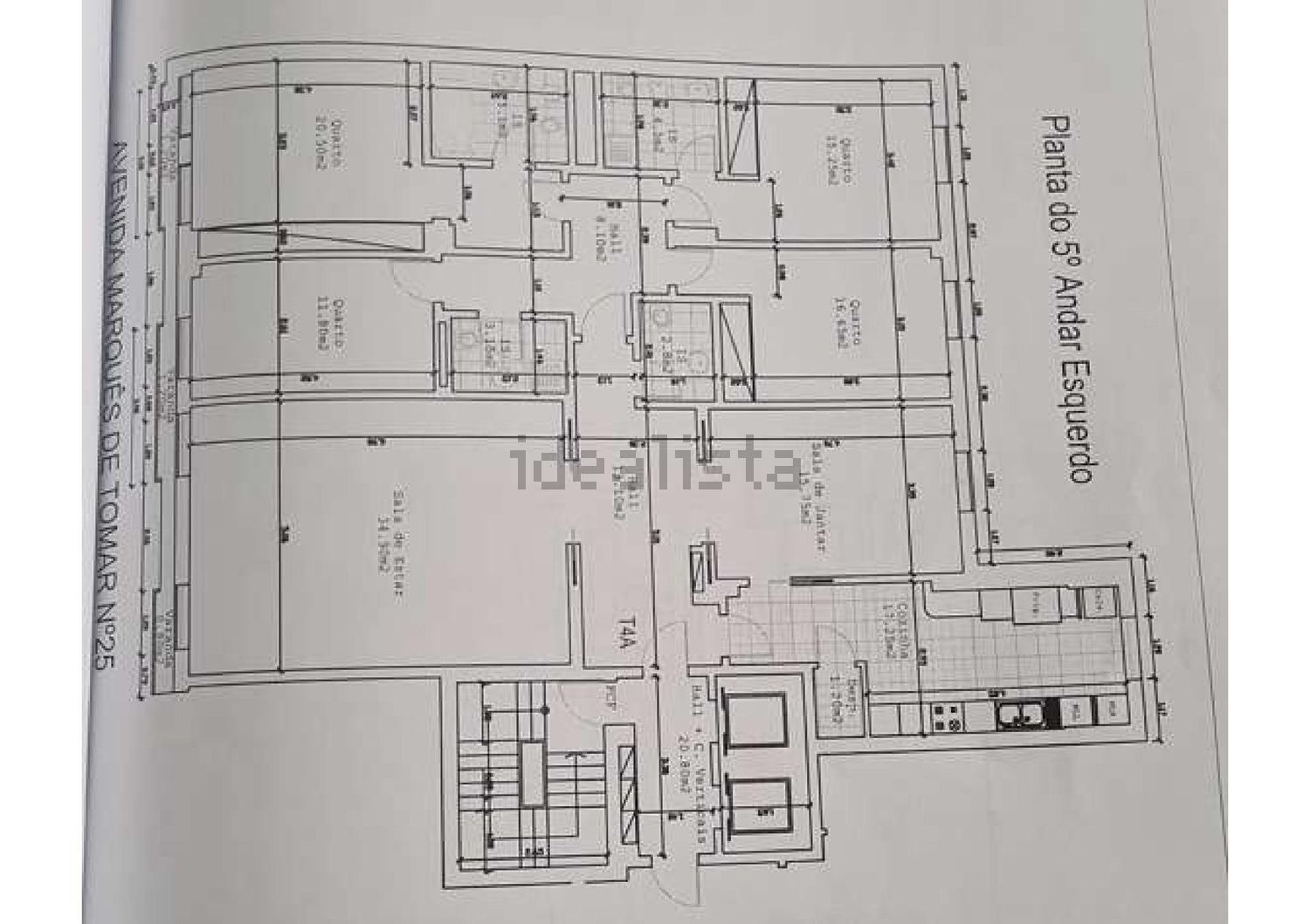 公寓 t4出售在Avenida Marquês de Tomar - 平面图