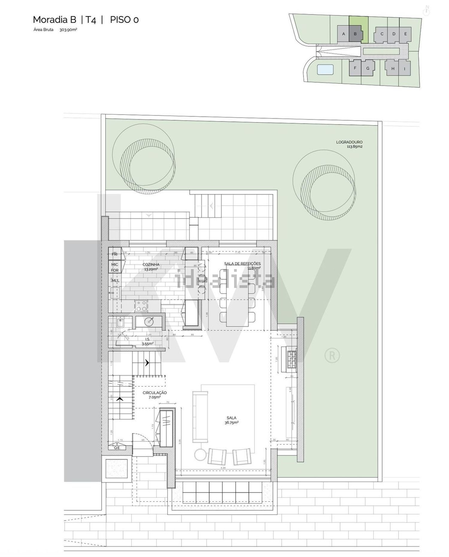 双拼别墅出售在Rua Gonçalves Correia, 69 - 平面图