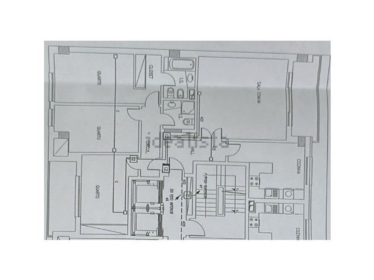 公寓 t3出售在Praça de Portugal - 平面图