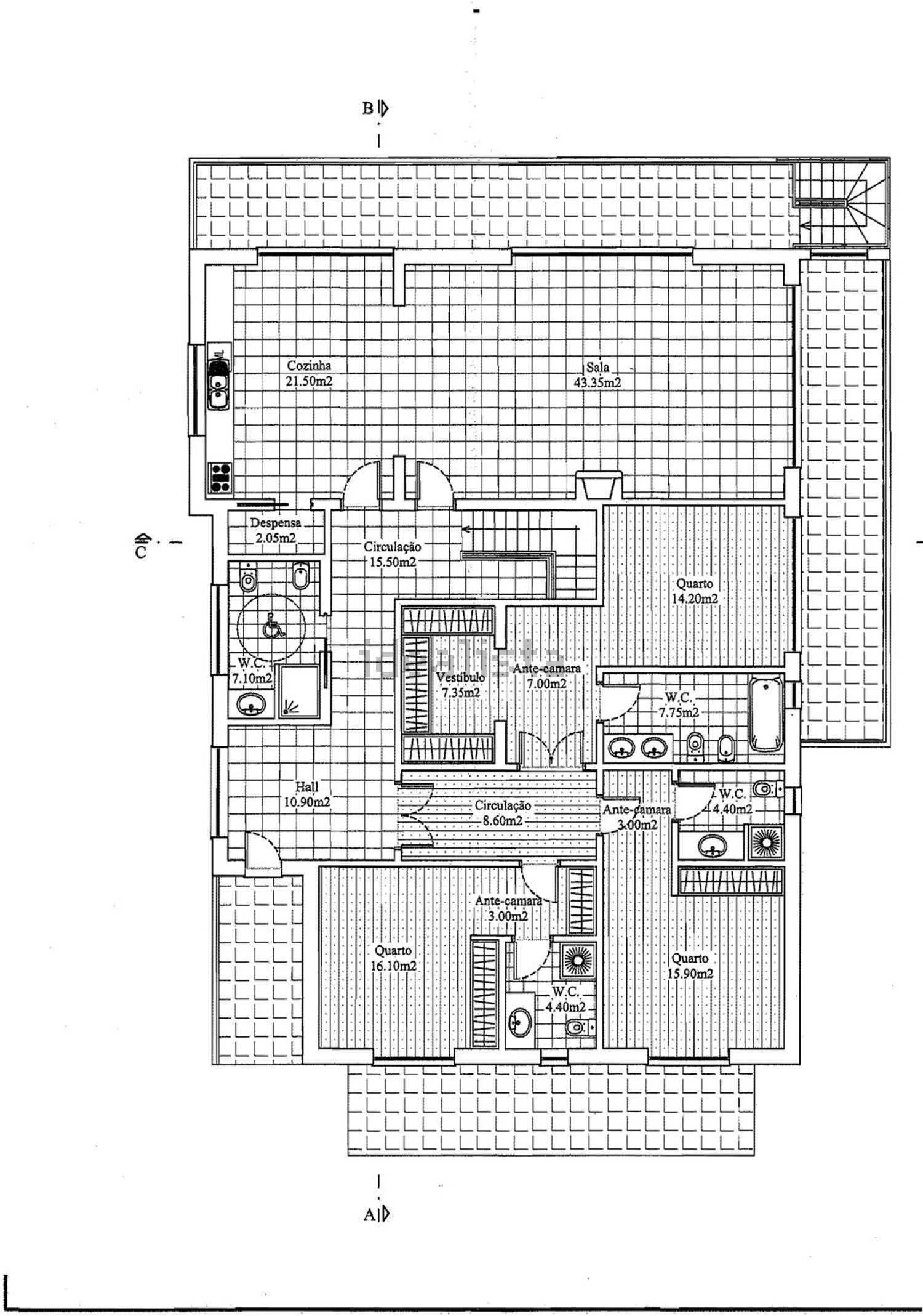 小楼房或独栋别墅出售在Bairro 15 - 平面图