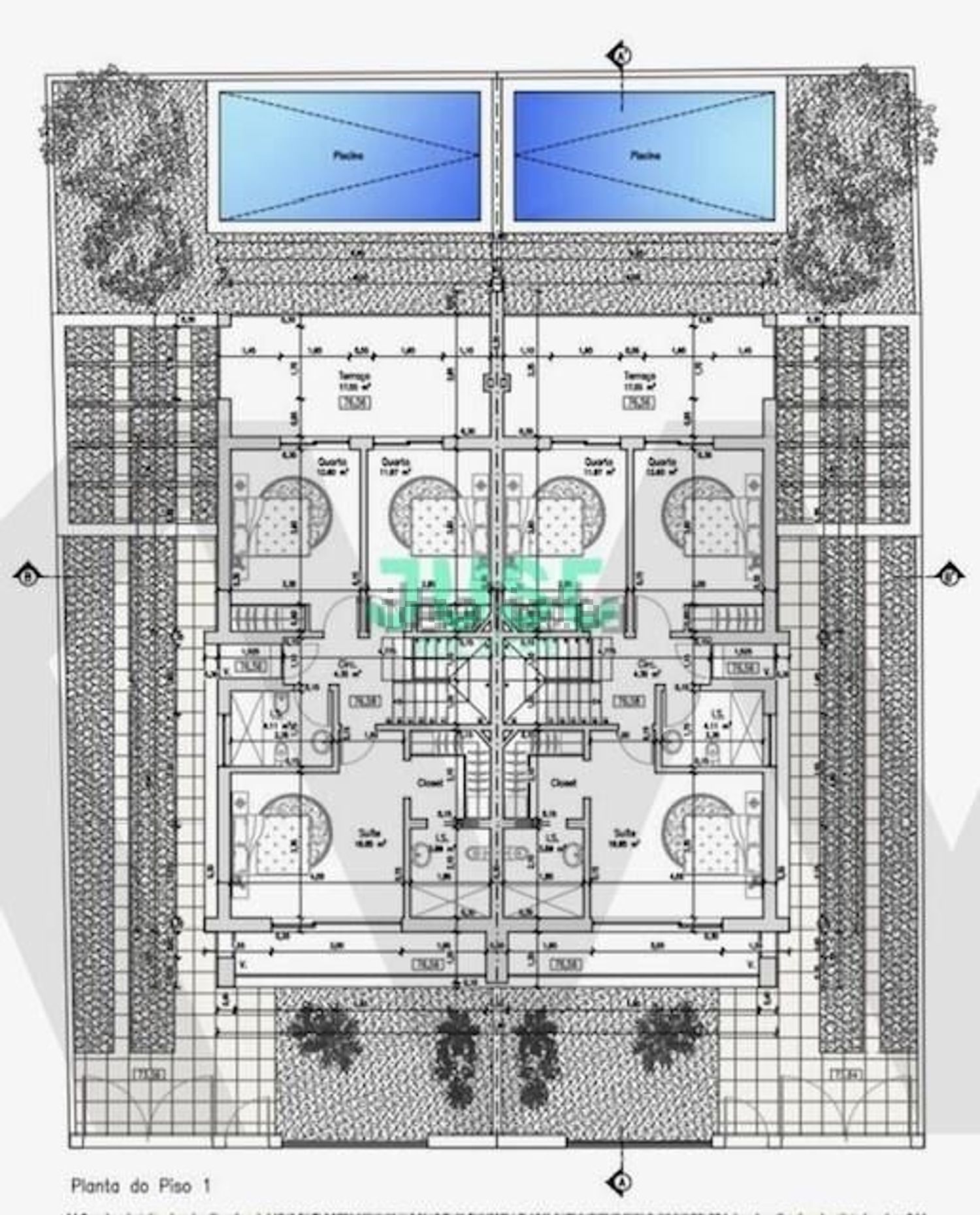 双拼别墅出售在Rua 25 de Abril, 101 nº101 - 平面图