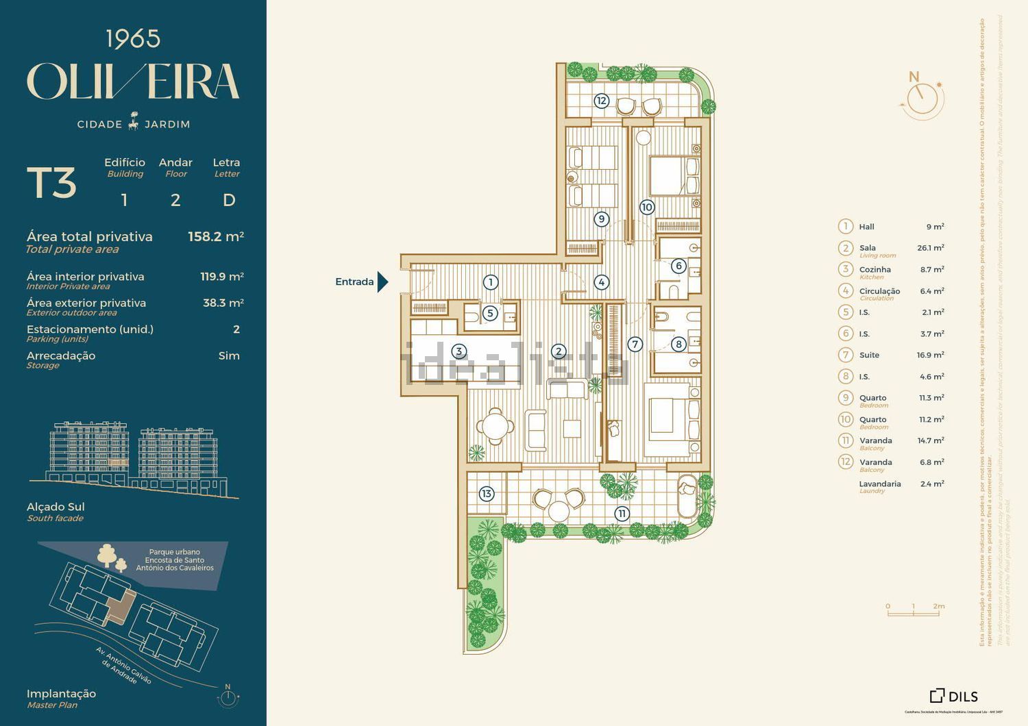 公寓 t3出售在Avenida António Galvão de Andrade, 2660 - 平面图