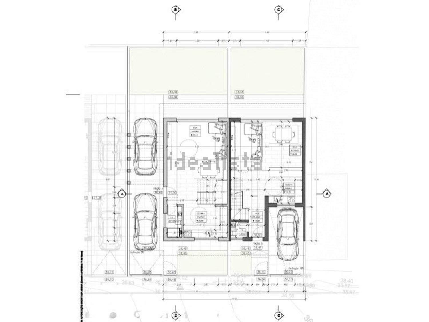 双拼别墅出售在 Quinta da Lobateira - 平面图