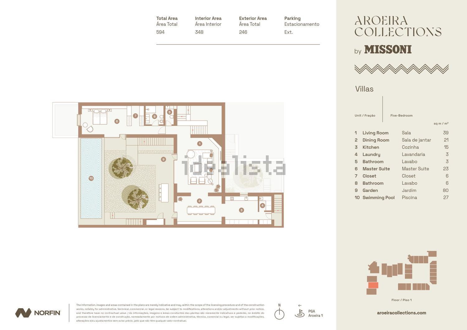 小楼房或独栋别墅出售在Rua Herdade da Aroeira s/n - 平面图