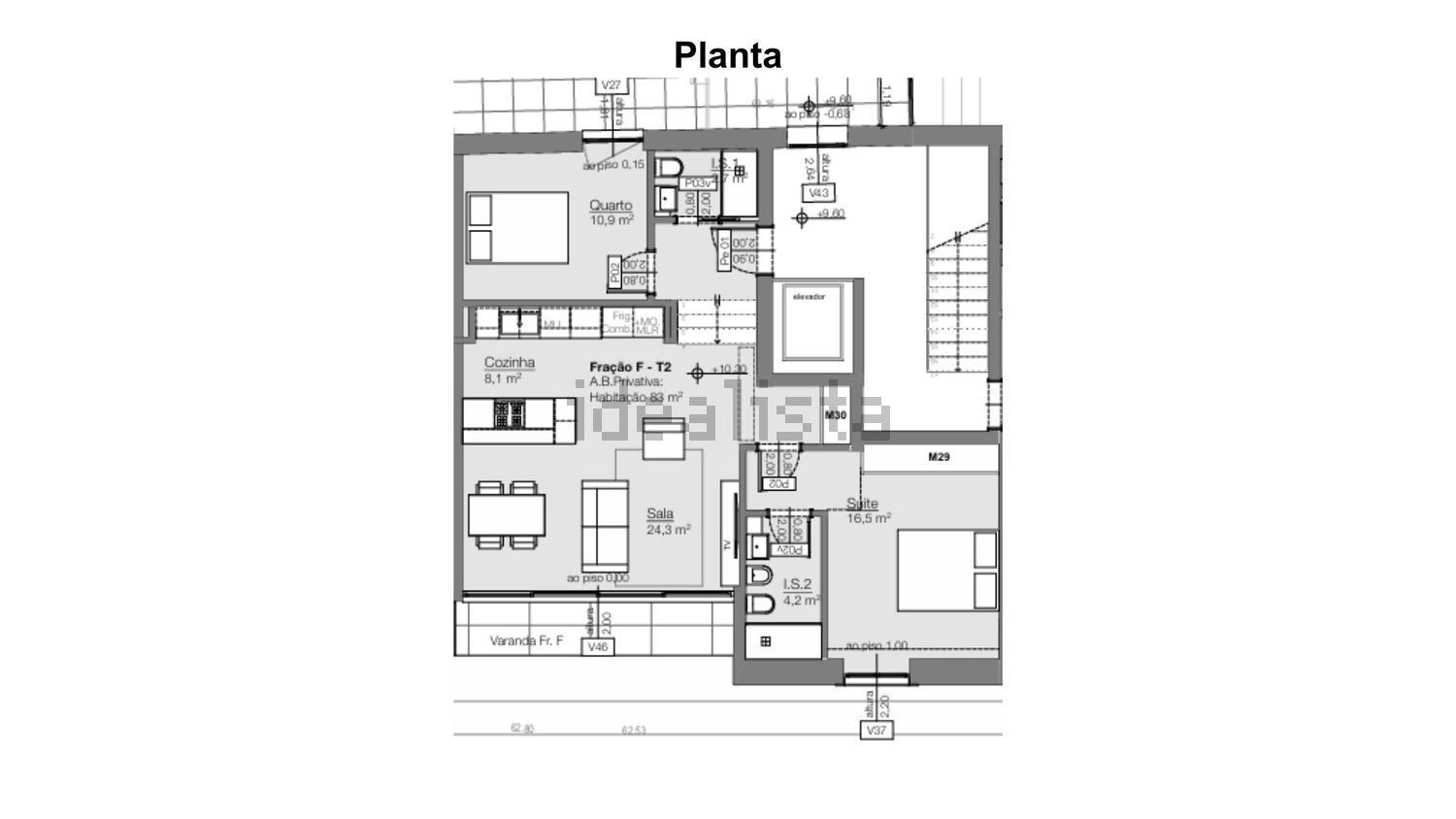 公寓 t2出售在Largo de São Pedro, 5 - 平面图