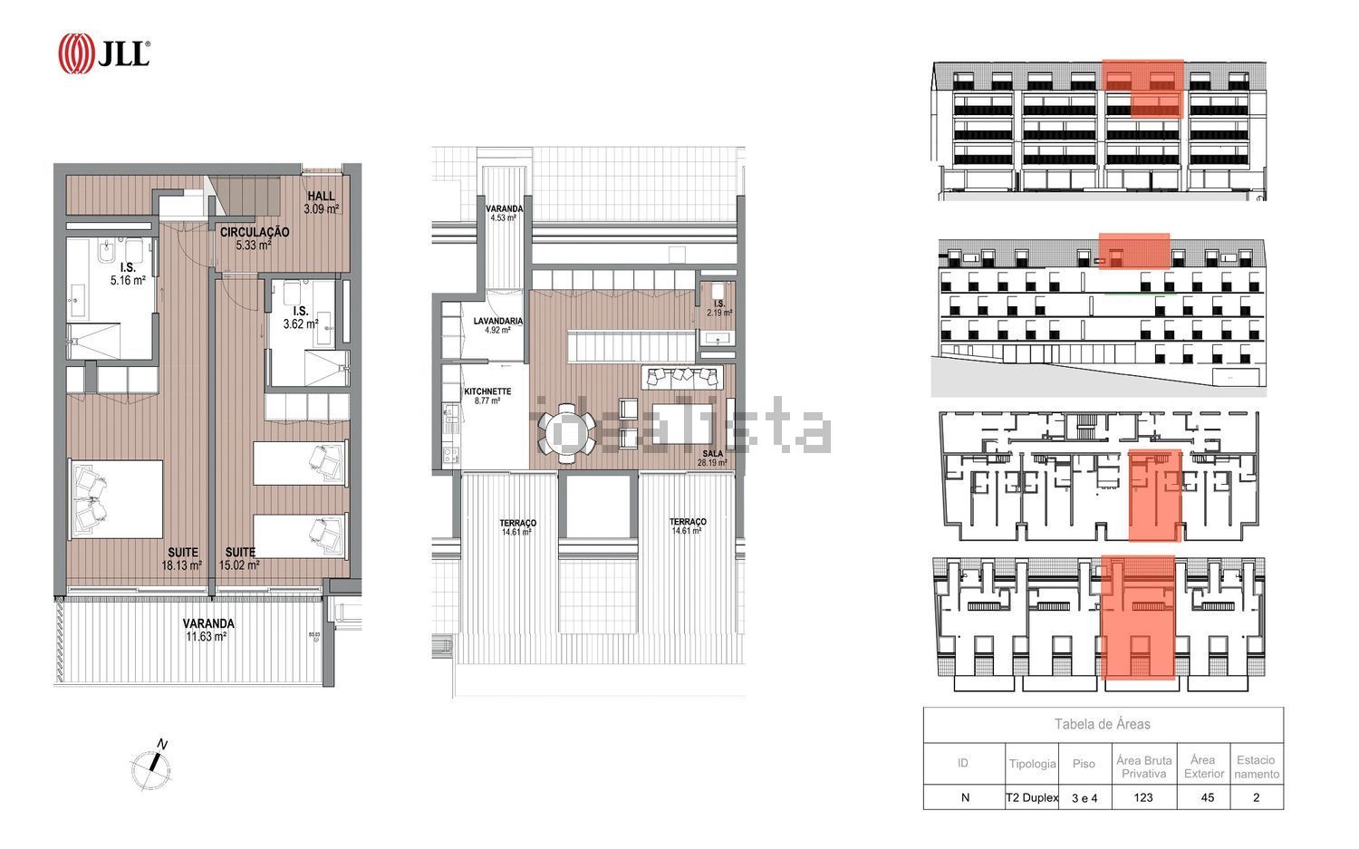 公寓 t2出售在Rua do Giestal - 平面图